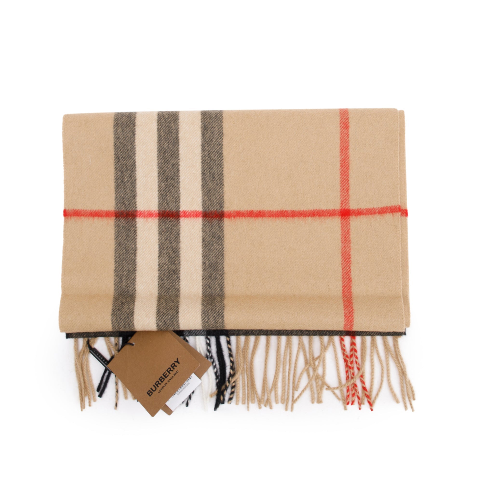 Burberry Beige Giant House Check Cashmere Scarf w/ Box