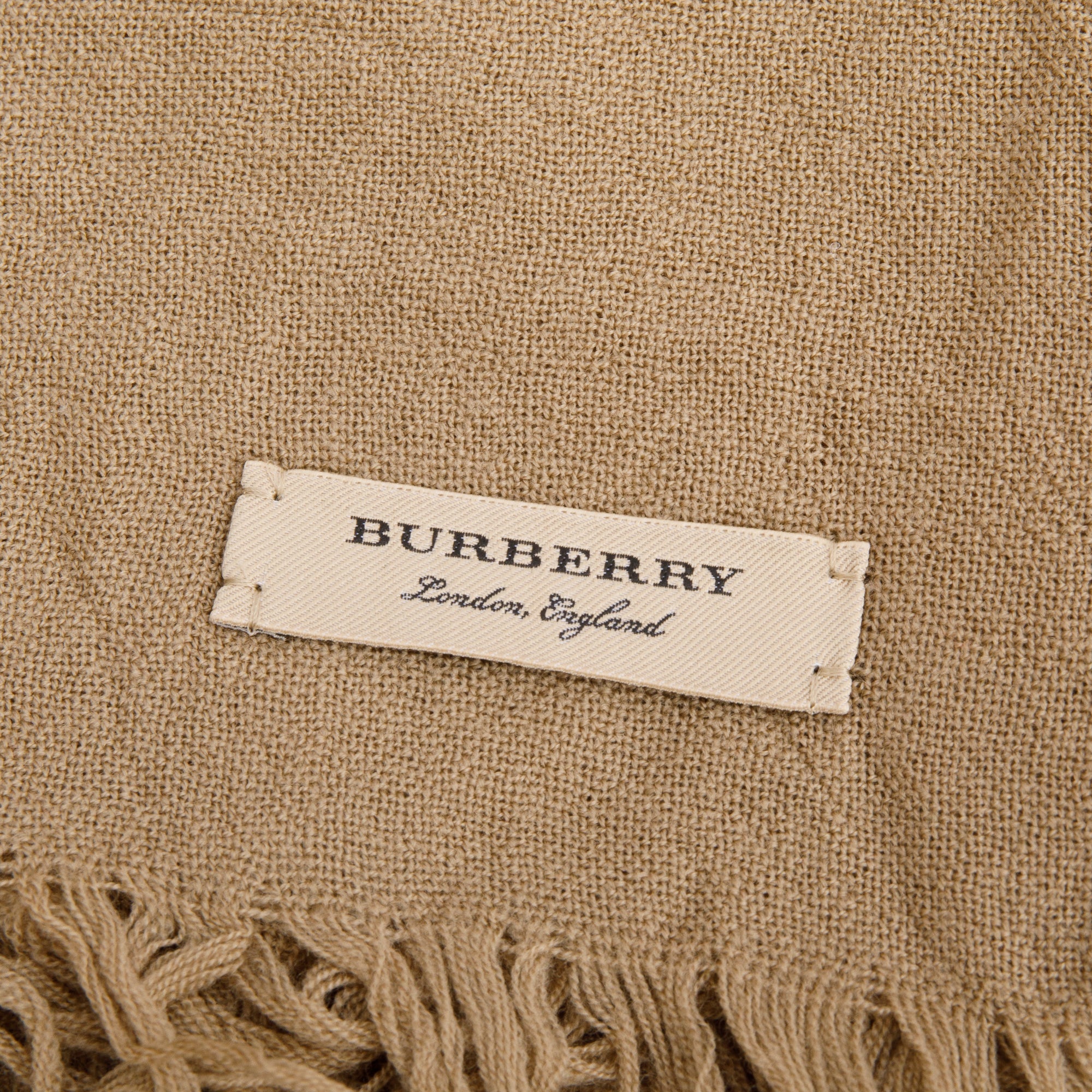 Burberry Beige Giant House Check Cashmere Silk Scarf