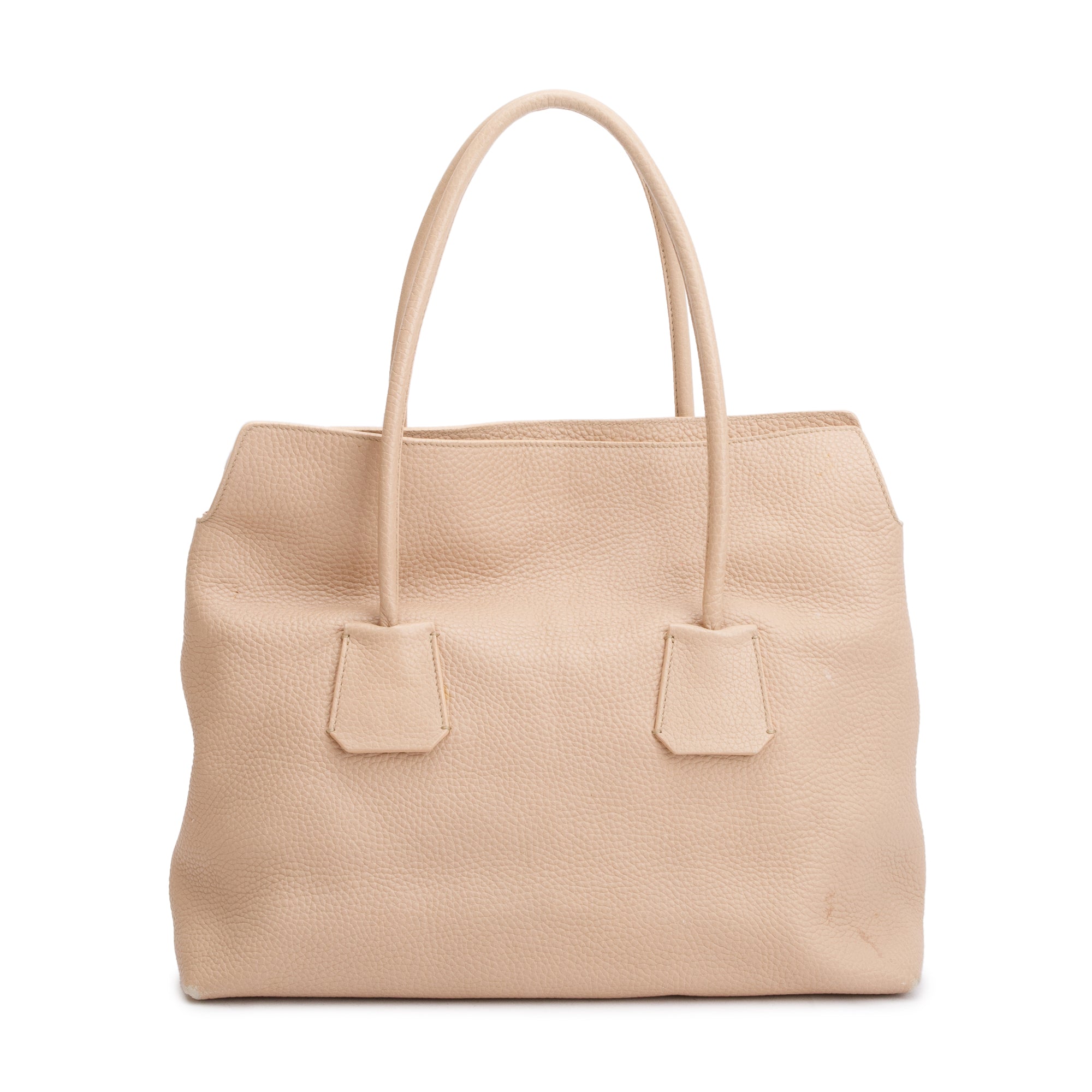 Burberry Beige Grained Calfskin Leather Baynard Tote Bag