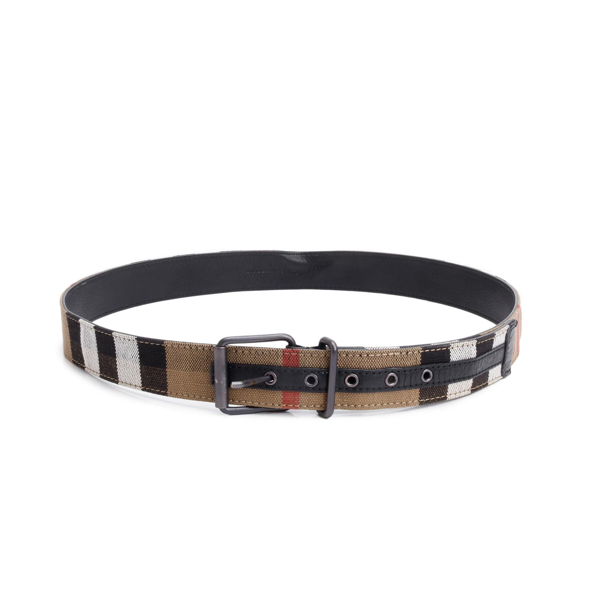 Burberry Beige House Check Belt 110 44