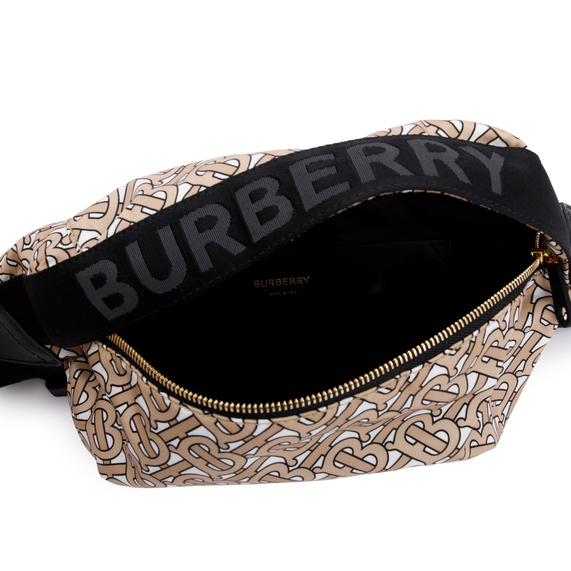 Burberry Beige Monogram Nylon Sonny Bum Bag