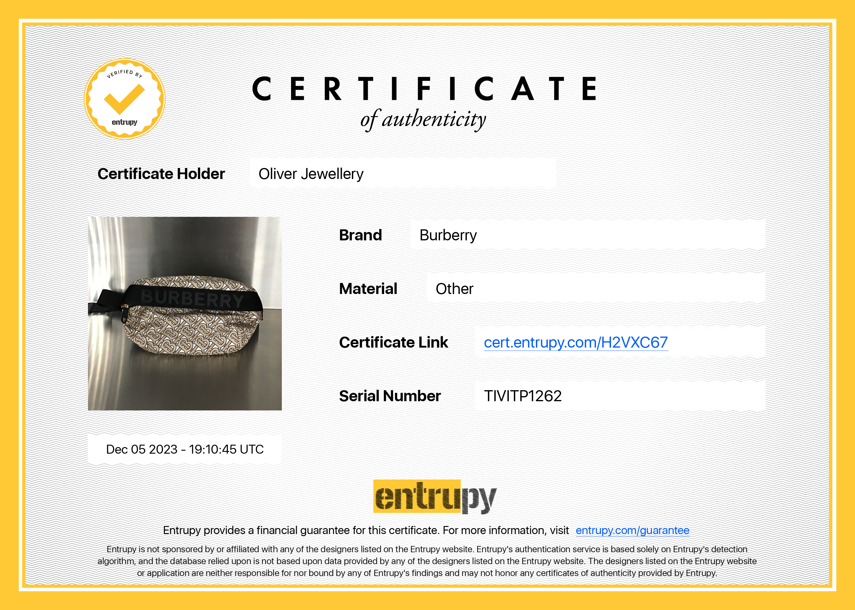 Burberry Beige Monogram Nylon Sonny Bum Bag