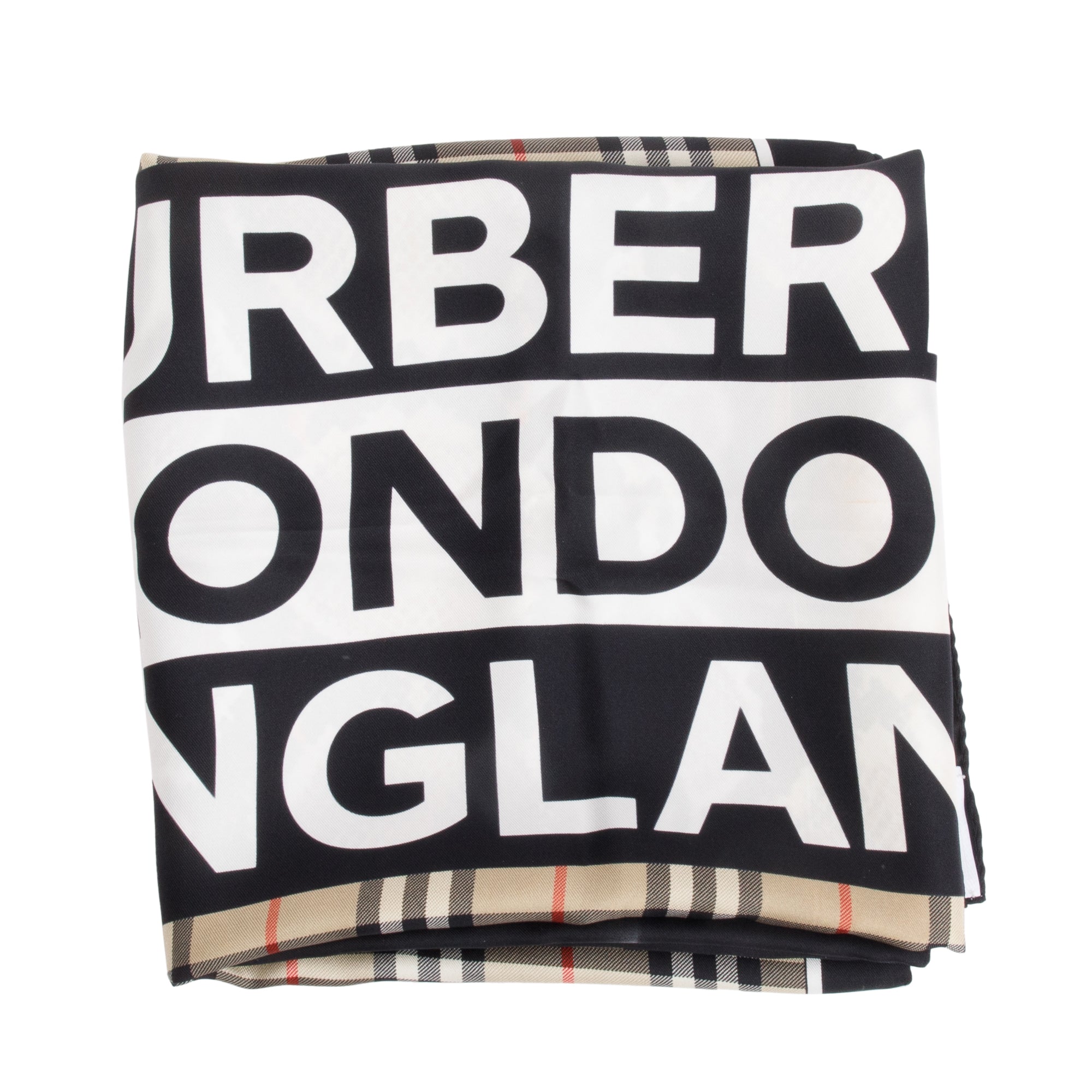 Burberry Beige & Multicolor Vintage Check Leopard Snake Print Montage Silk Scarf