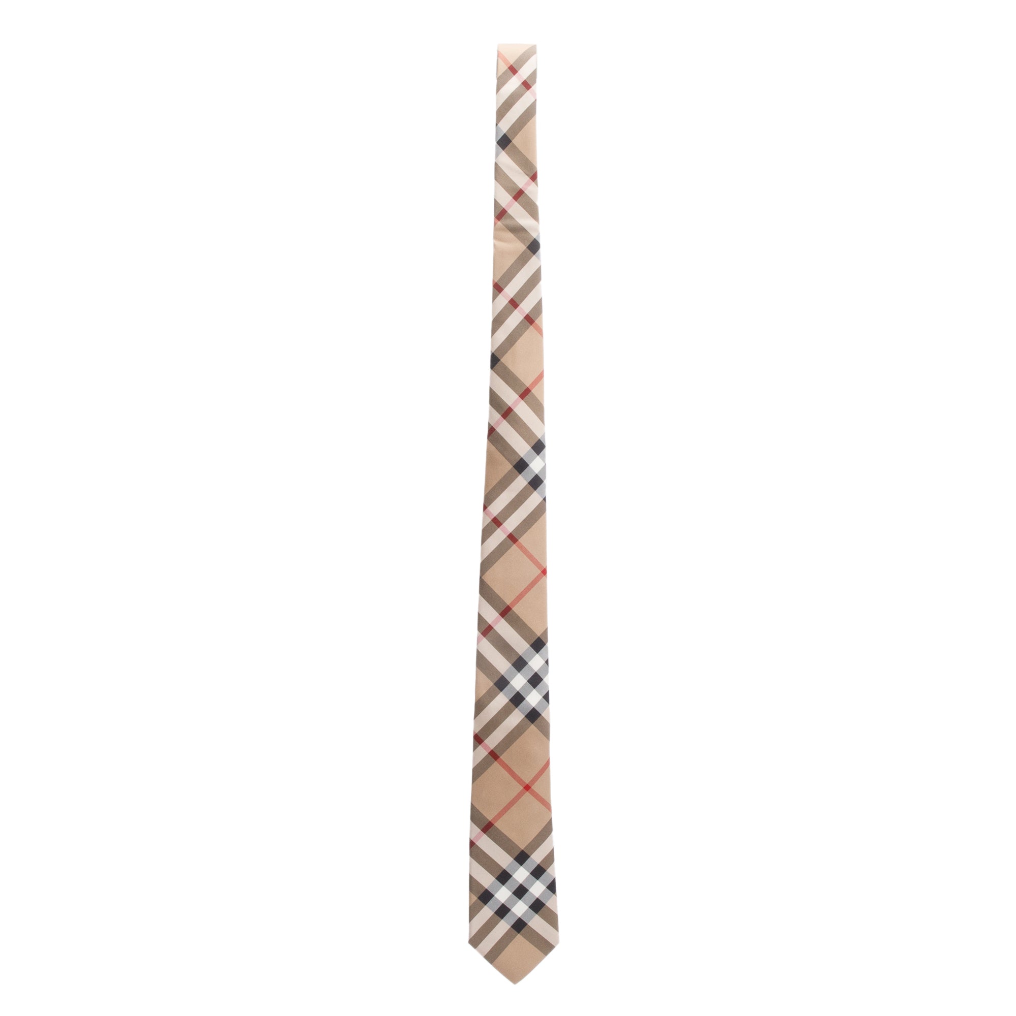 Burberry Beige Nova Check Silk Tie