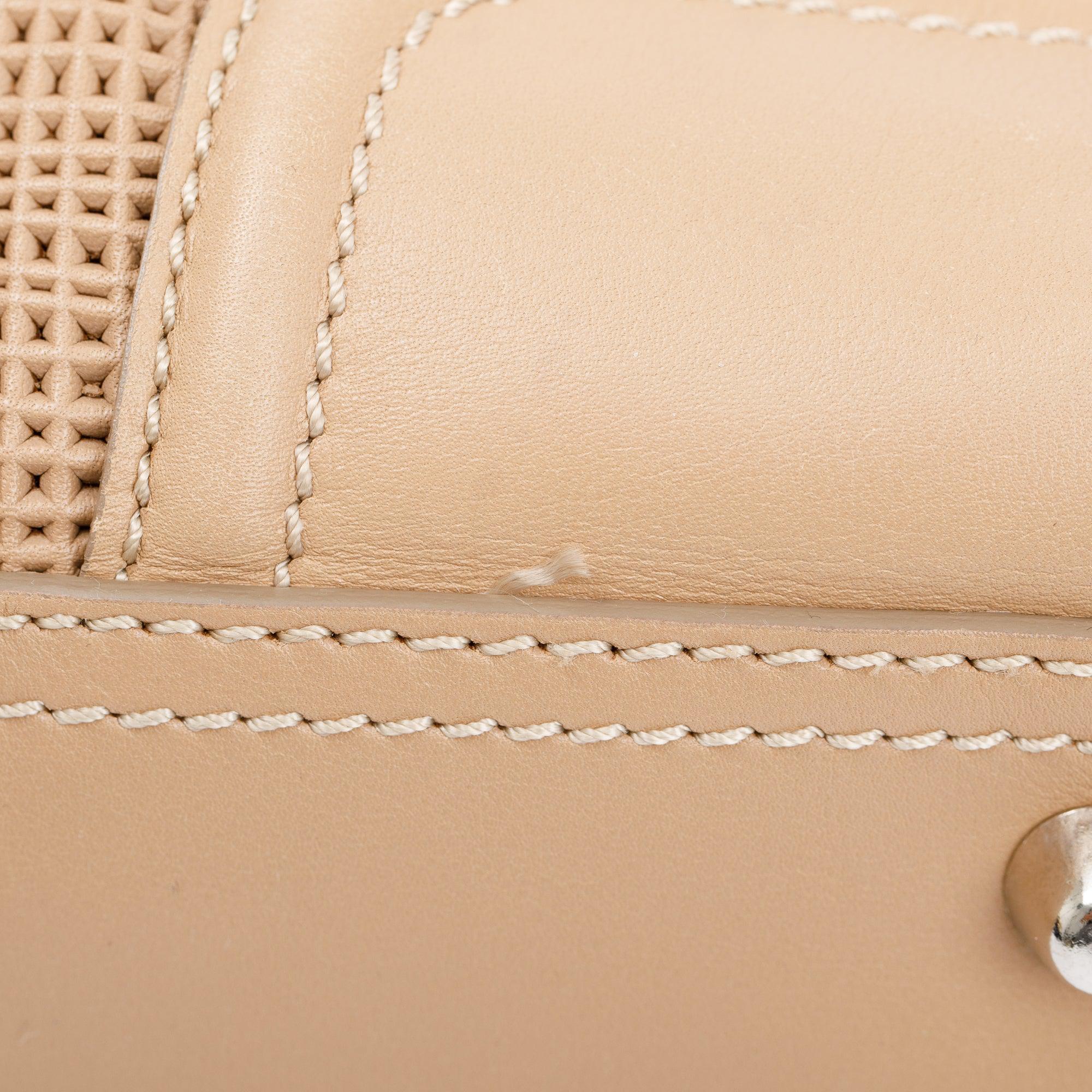 Burberry Beige Perforated Calfskin Leather Large Manor Tote Bag