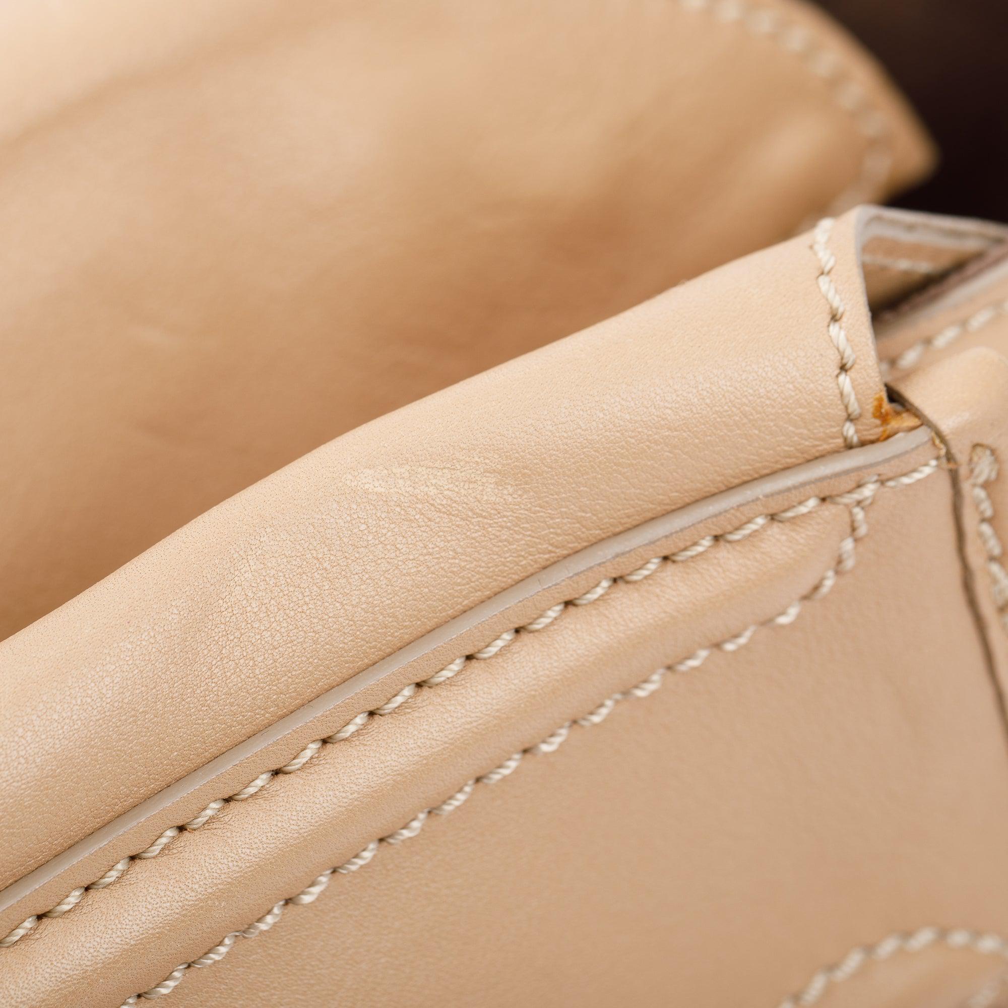 Burberry Beige Perforated Calfskin Leather Large Manor Tote Bag