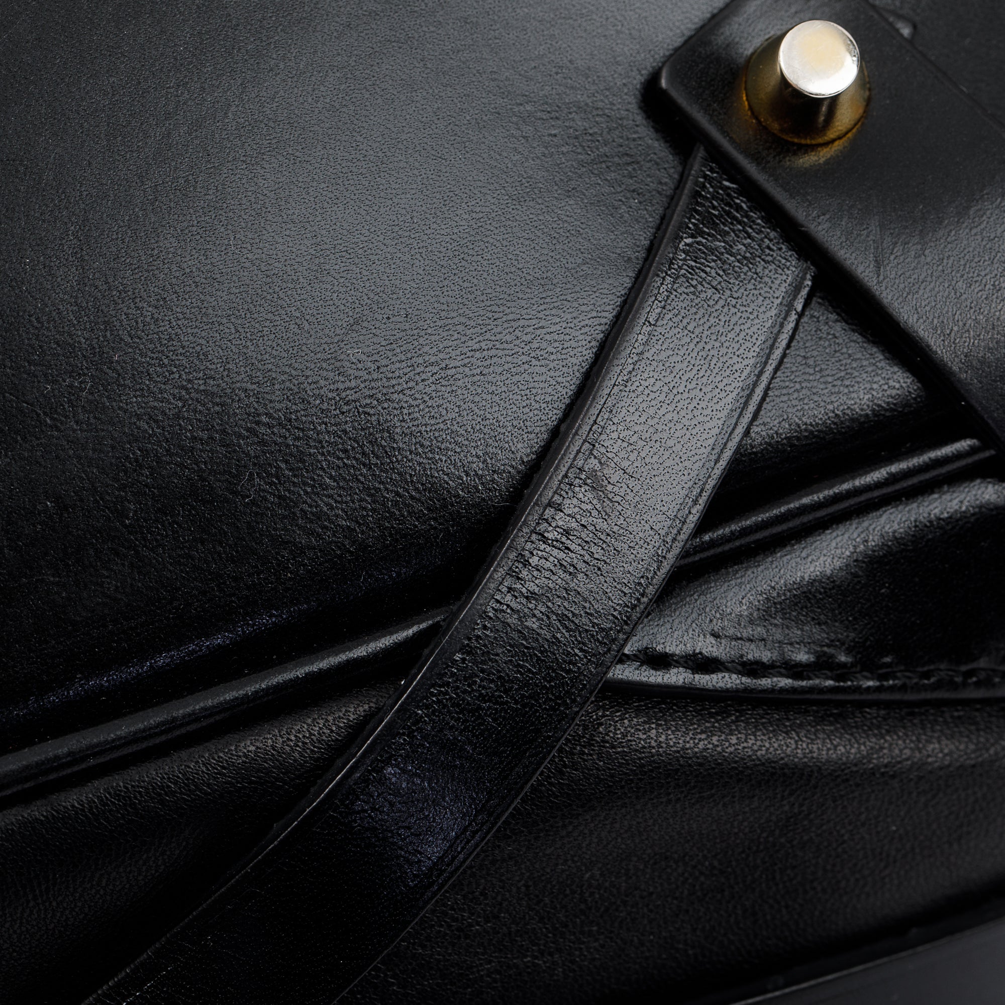 Burberry Black Calfskin Leather Bridle Gosford Hobo Bag