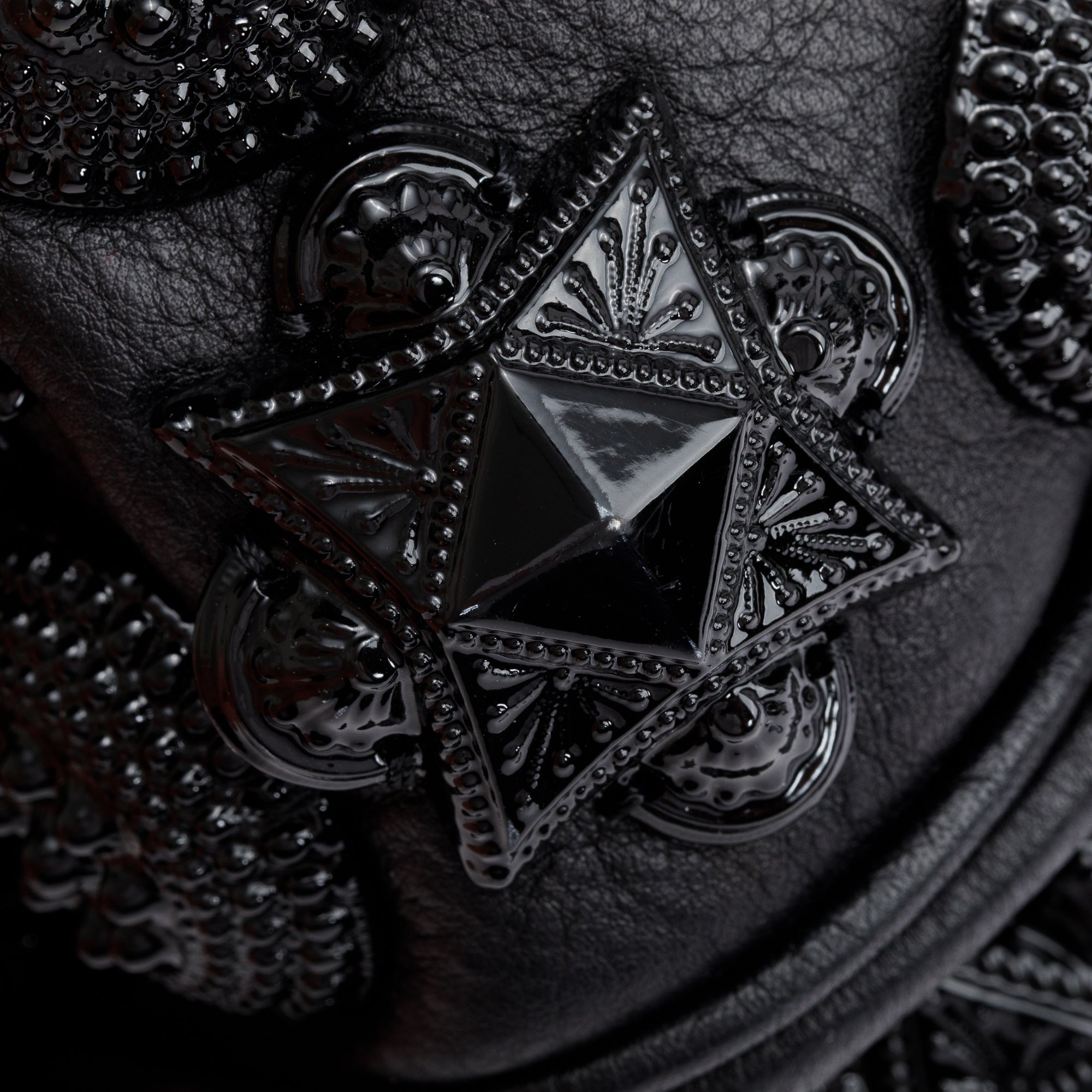 Burberry Black Calfskin Leather Mason Warrior Studded Hobo w/ Box