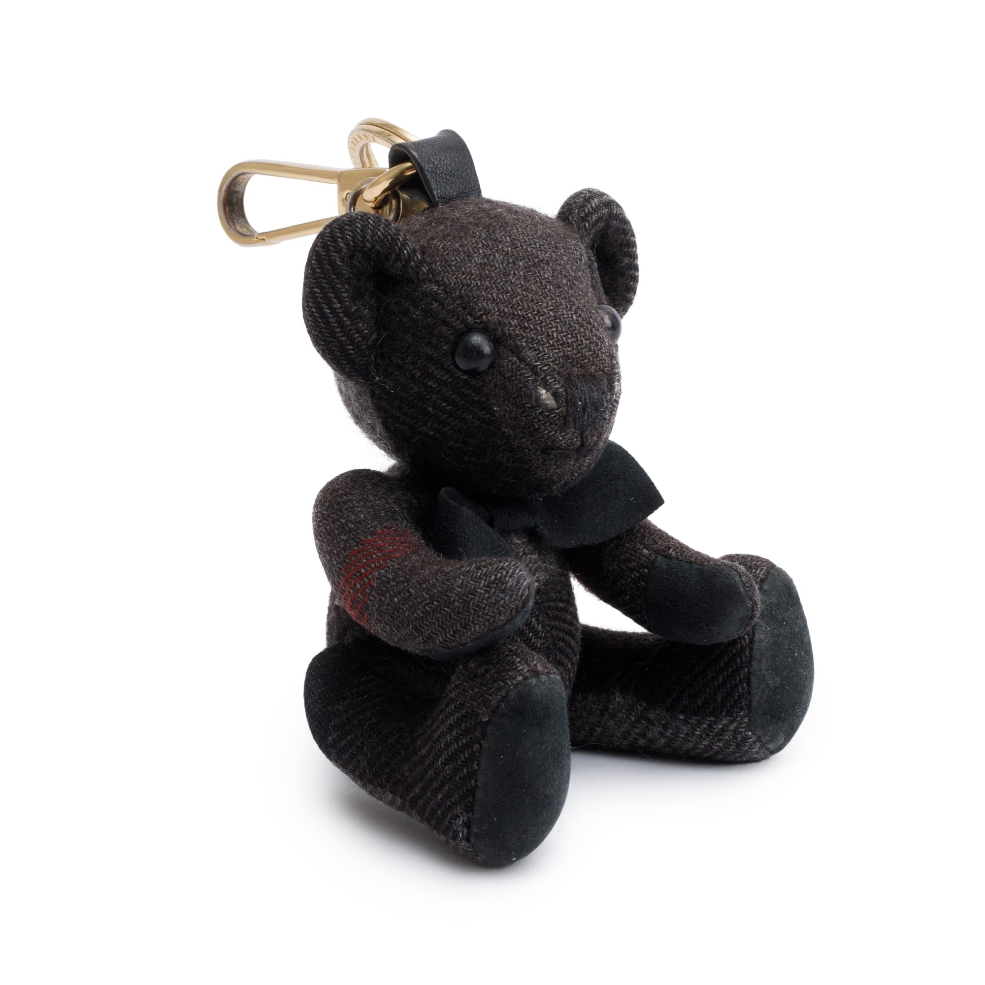 Burberry Black Check Cashmere Thomas Bear Bag Charm