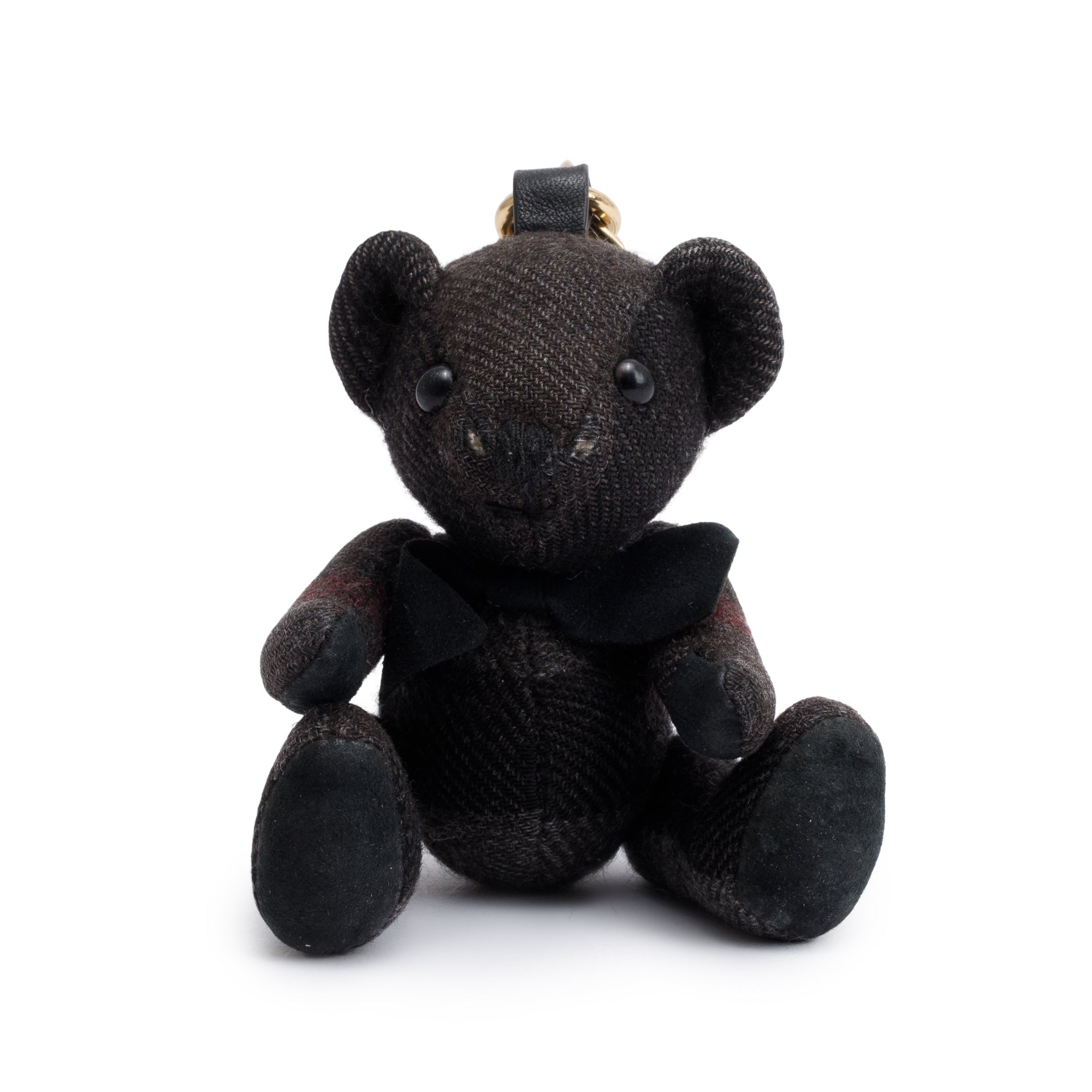 Burberry Black Check Cashmere Thomas Bear Bag Charm