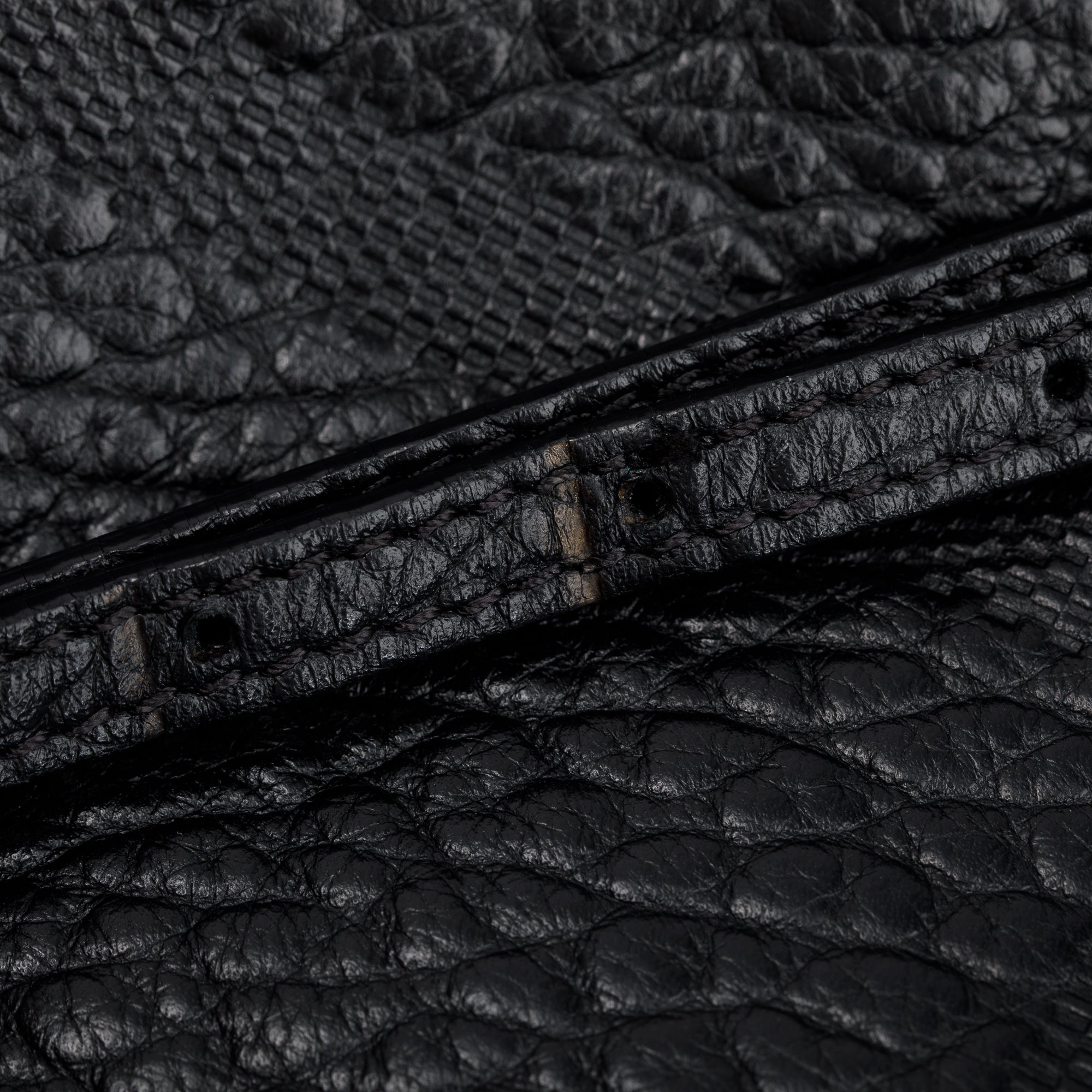 Burberry Black Check Embossed Heritage Grain Leather Chichester Crossbody Bag