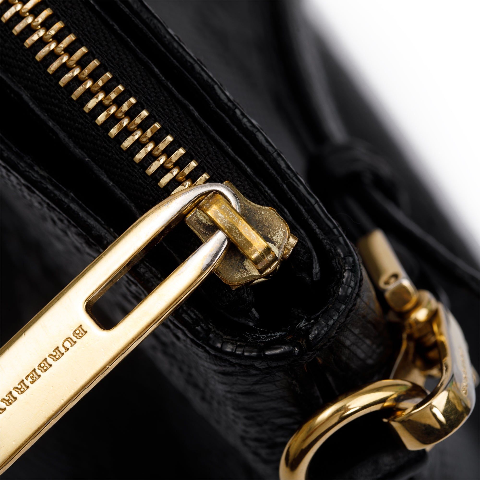 Burberry Black Check Embossed Heritage Grain Leather Chichester Crossbody Bag