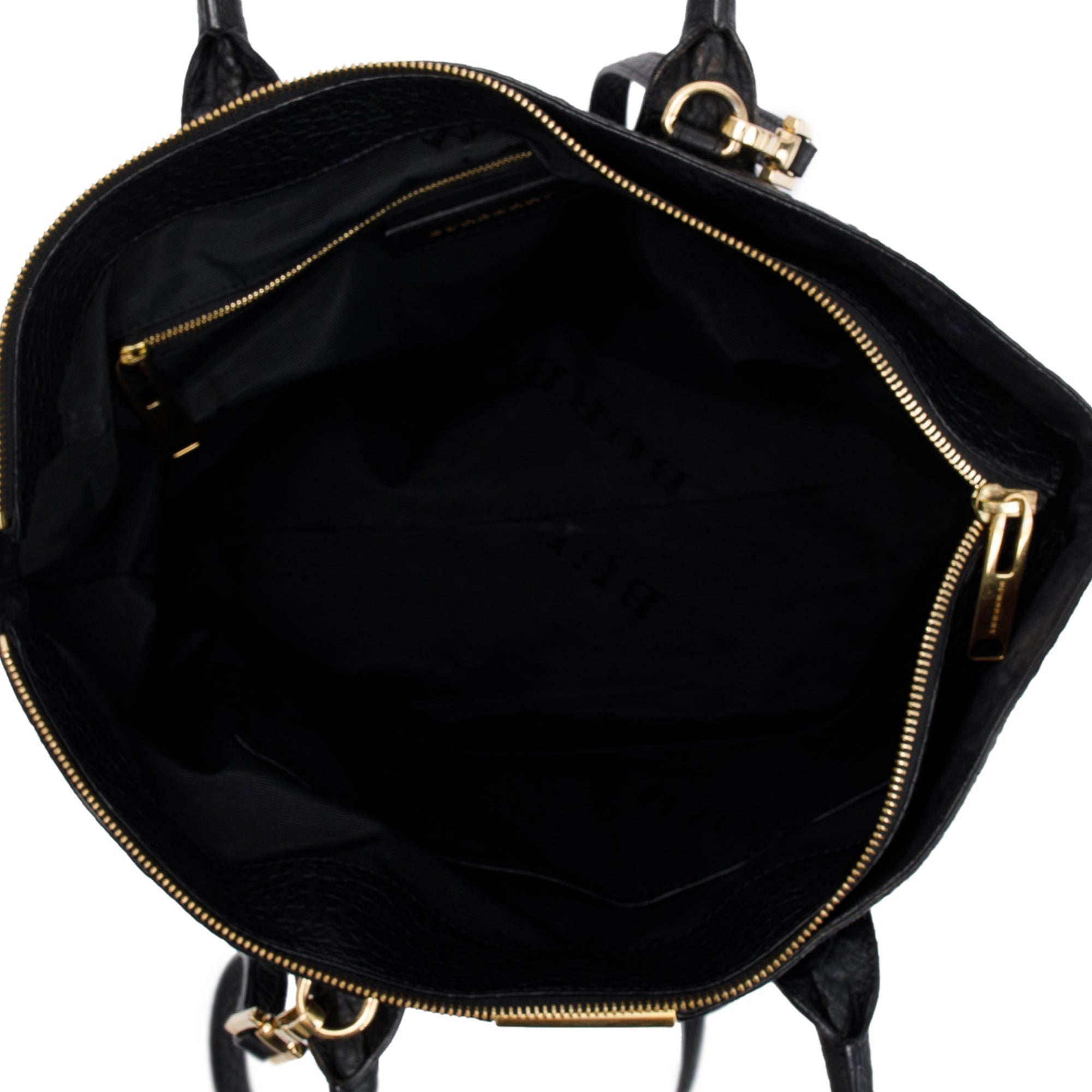 Burberry Black Check Embossed Leather Medium Dewsbury Convertible Tote w/ Strap