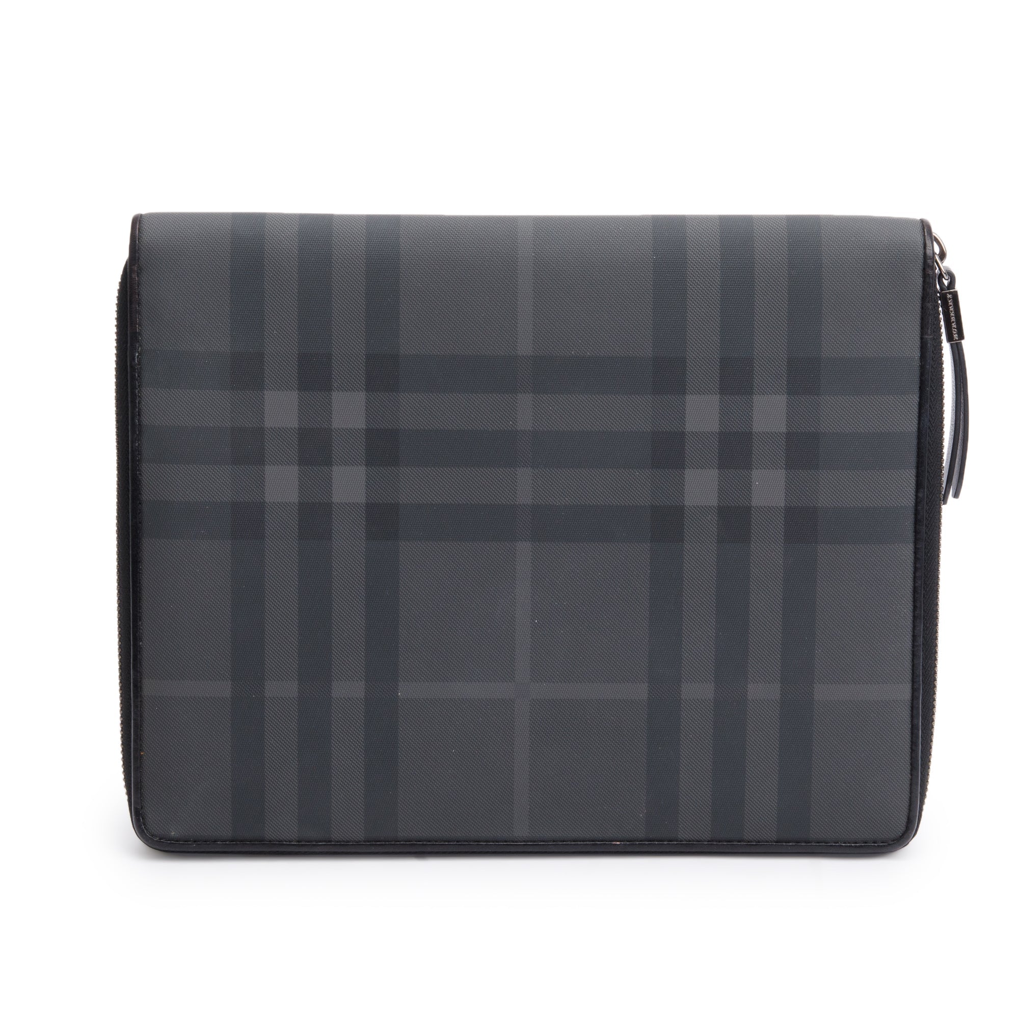 Burberry Black Check Leather Trim Ipad Case