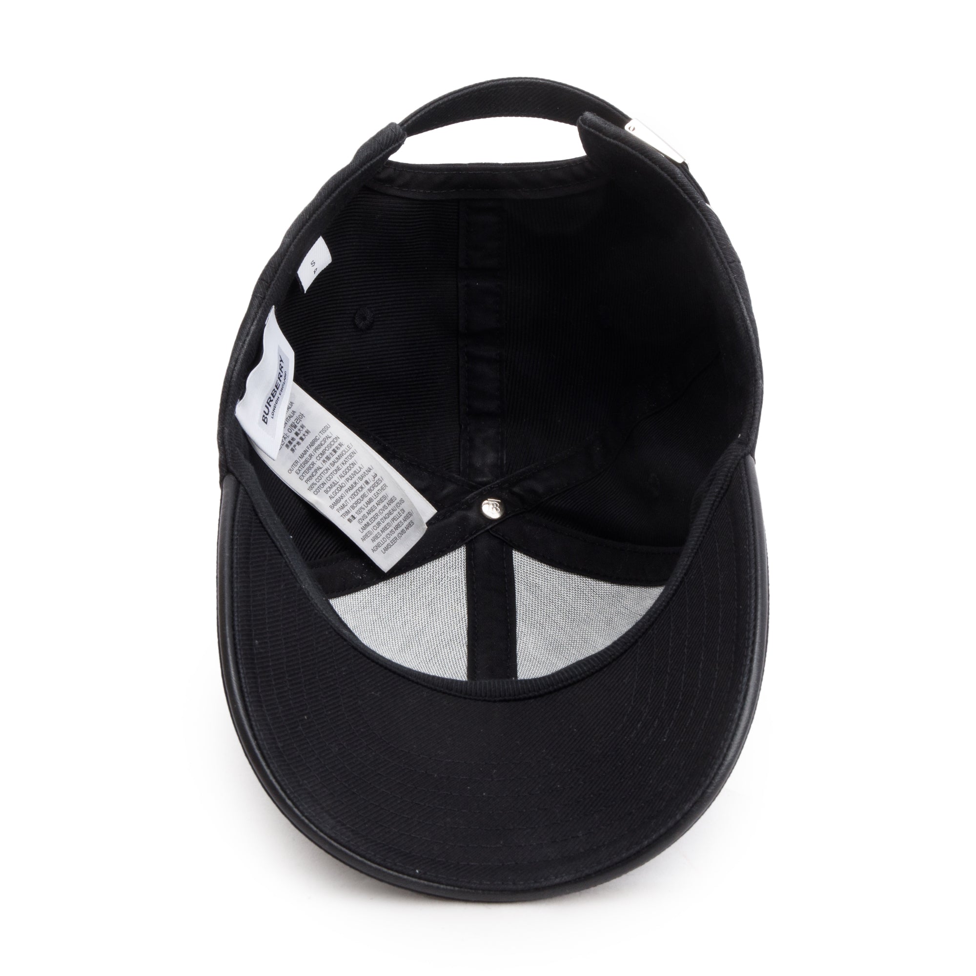 Burberry Black Cotton Burberry Horseferry Motif Baseball Hat, Size S