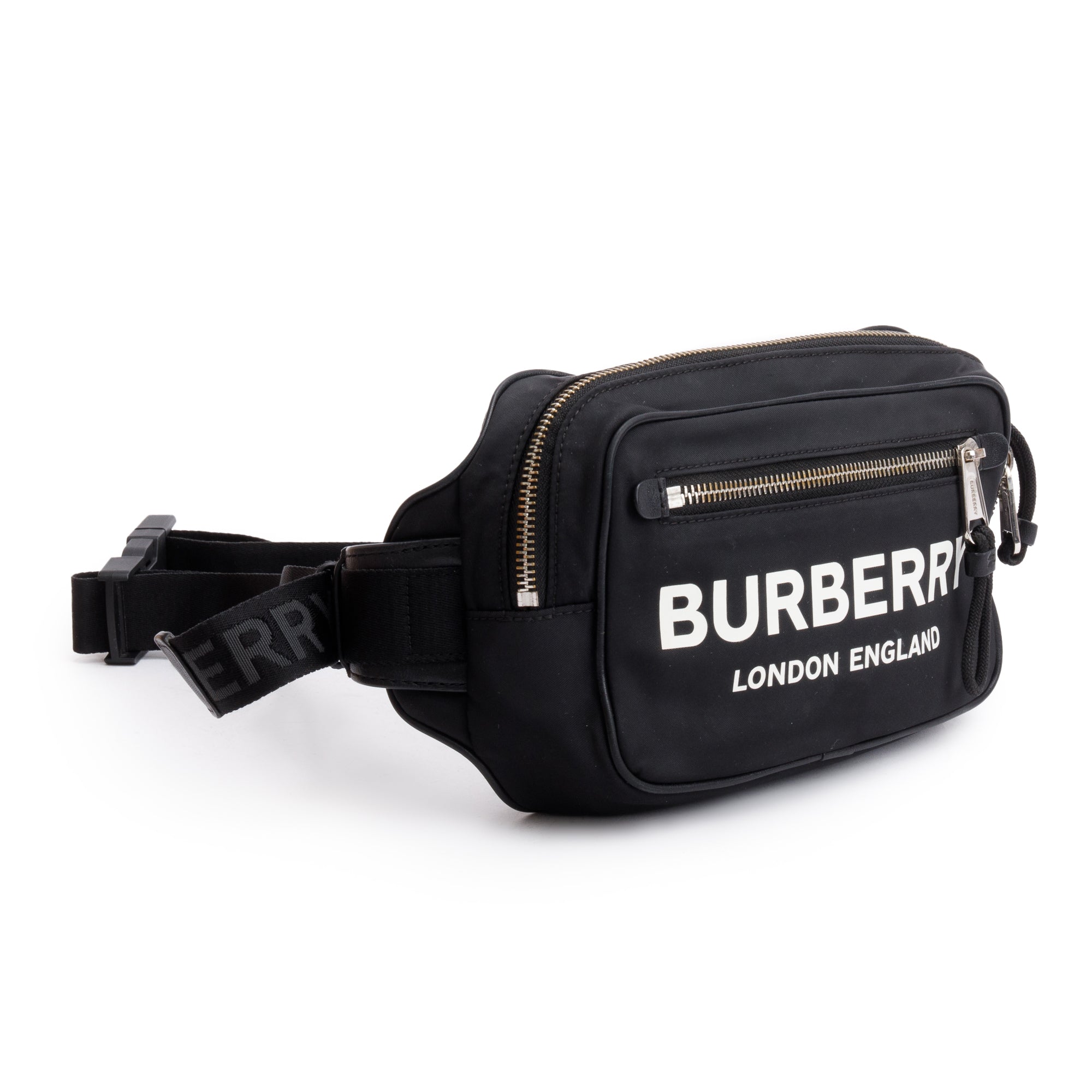 Burberry Black Econyl Logo-Print Bum Bag w/ Box
