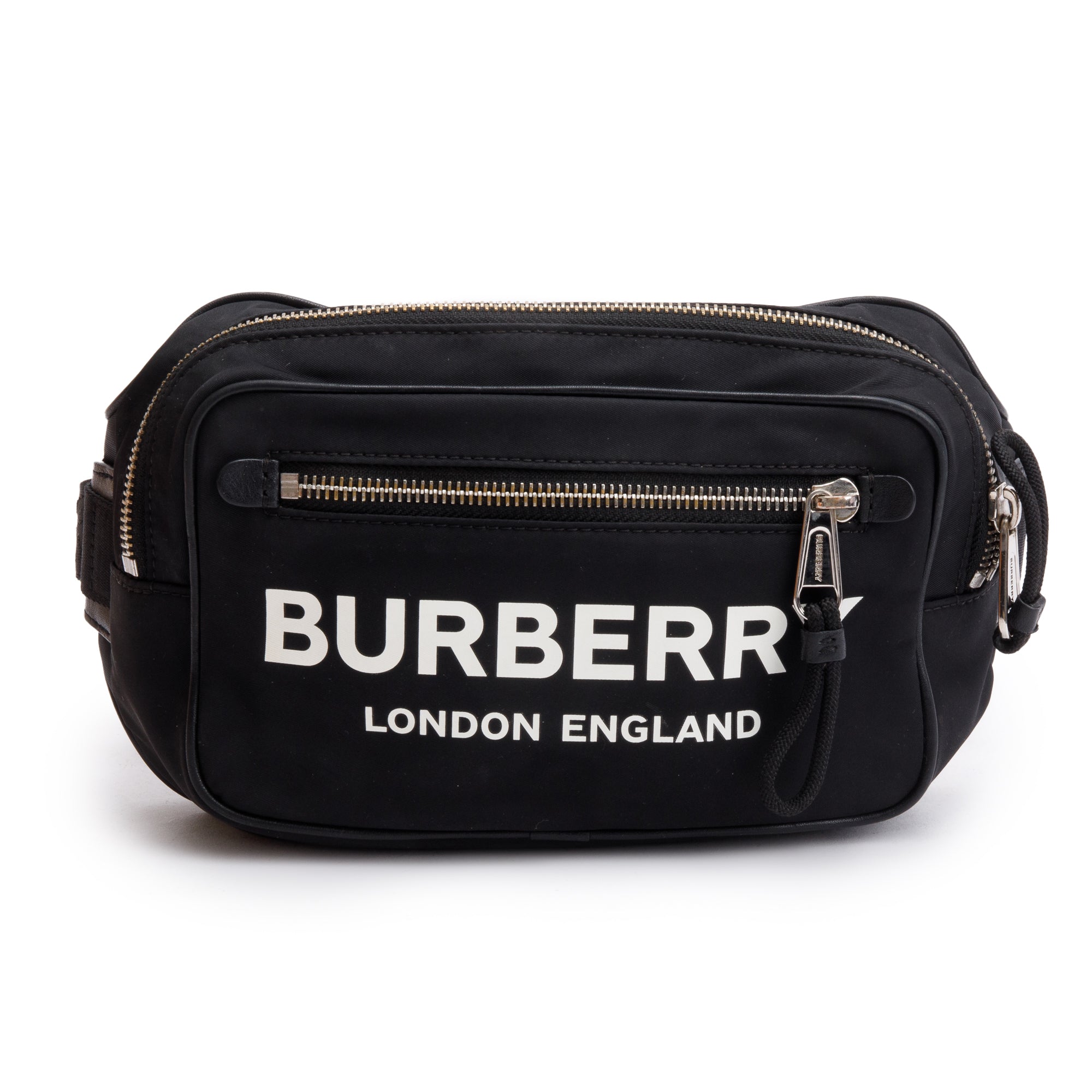 Burberry Black Econyl Logo-Print Bum Bag w/ Box