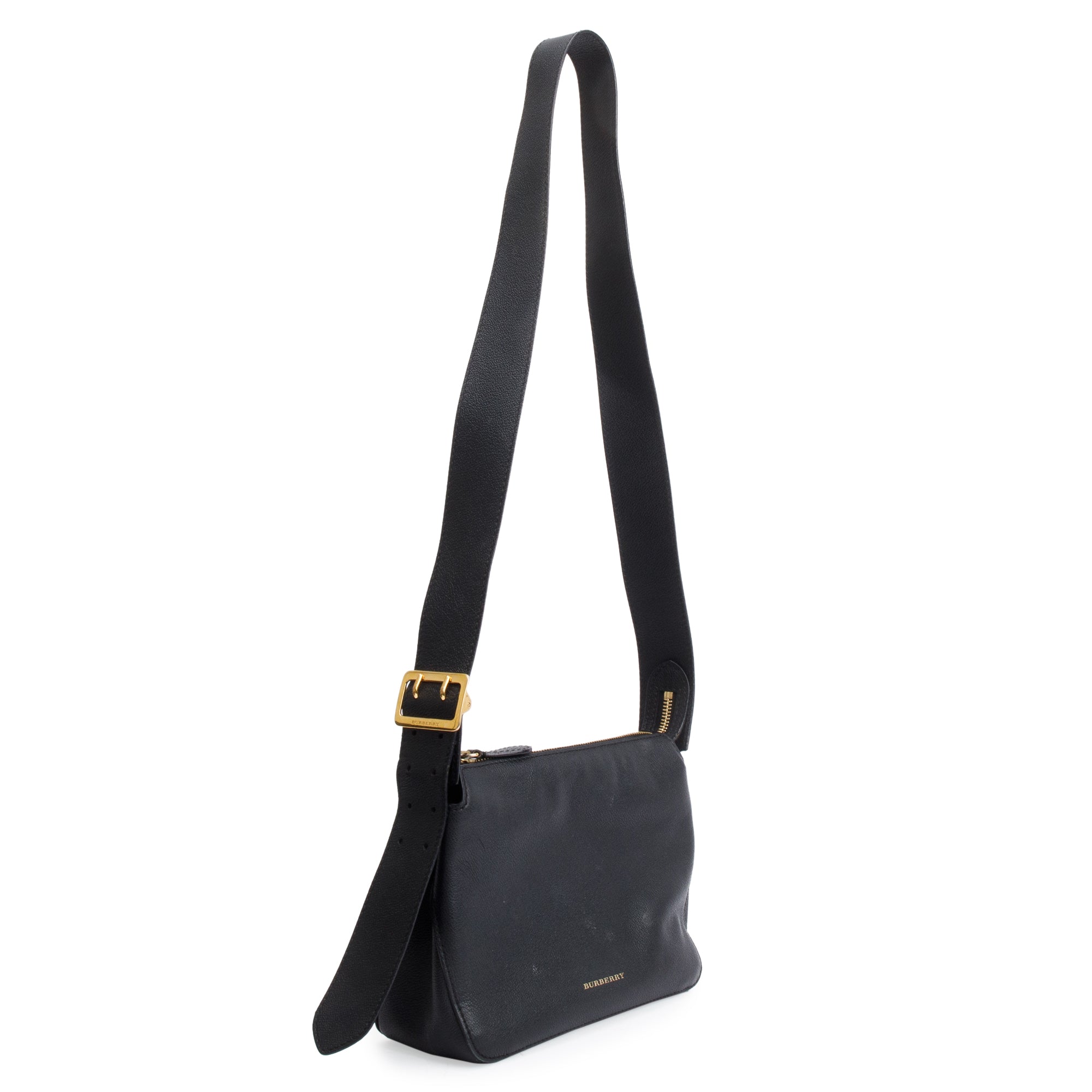 Burberry Black Grain Leather Helmsley Crossbody Bag
