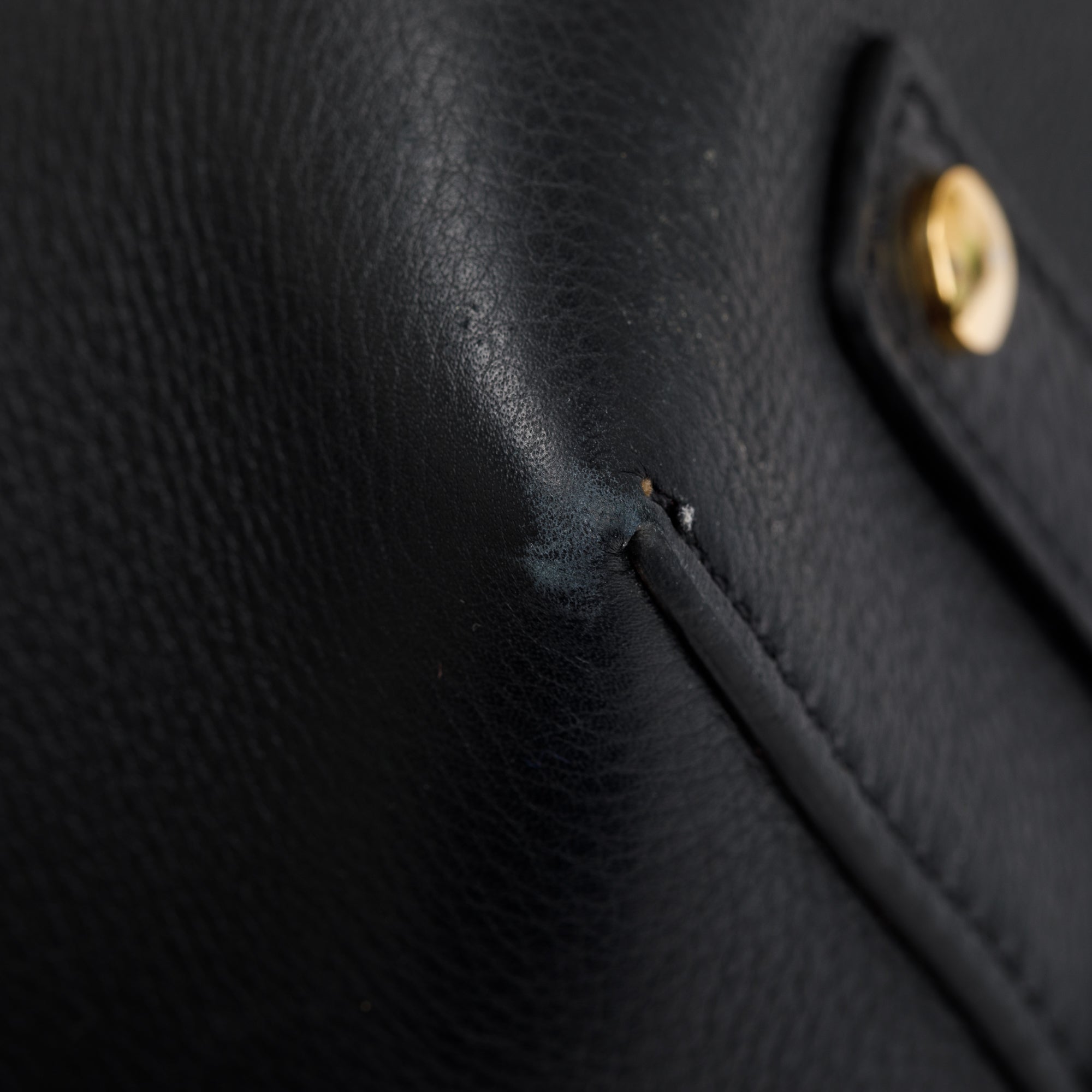 Burberry Black Grained Calfskin Leather Small Belt Tote Bag w/ Strap