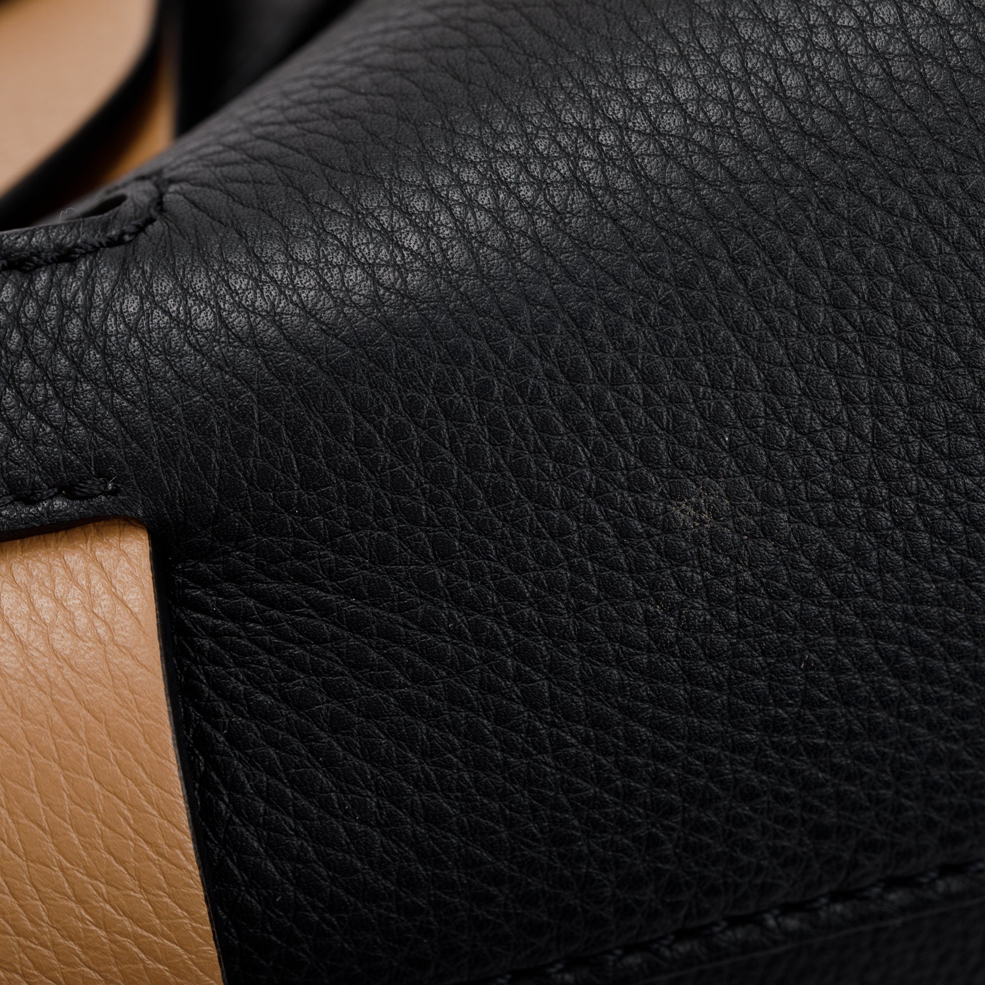 Burberry Black Grained Calfskin Leather Small Belt Tote Bag w/ Strap