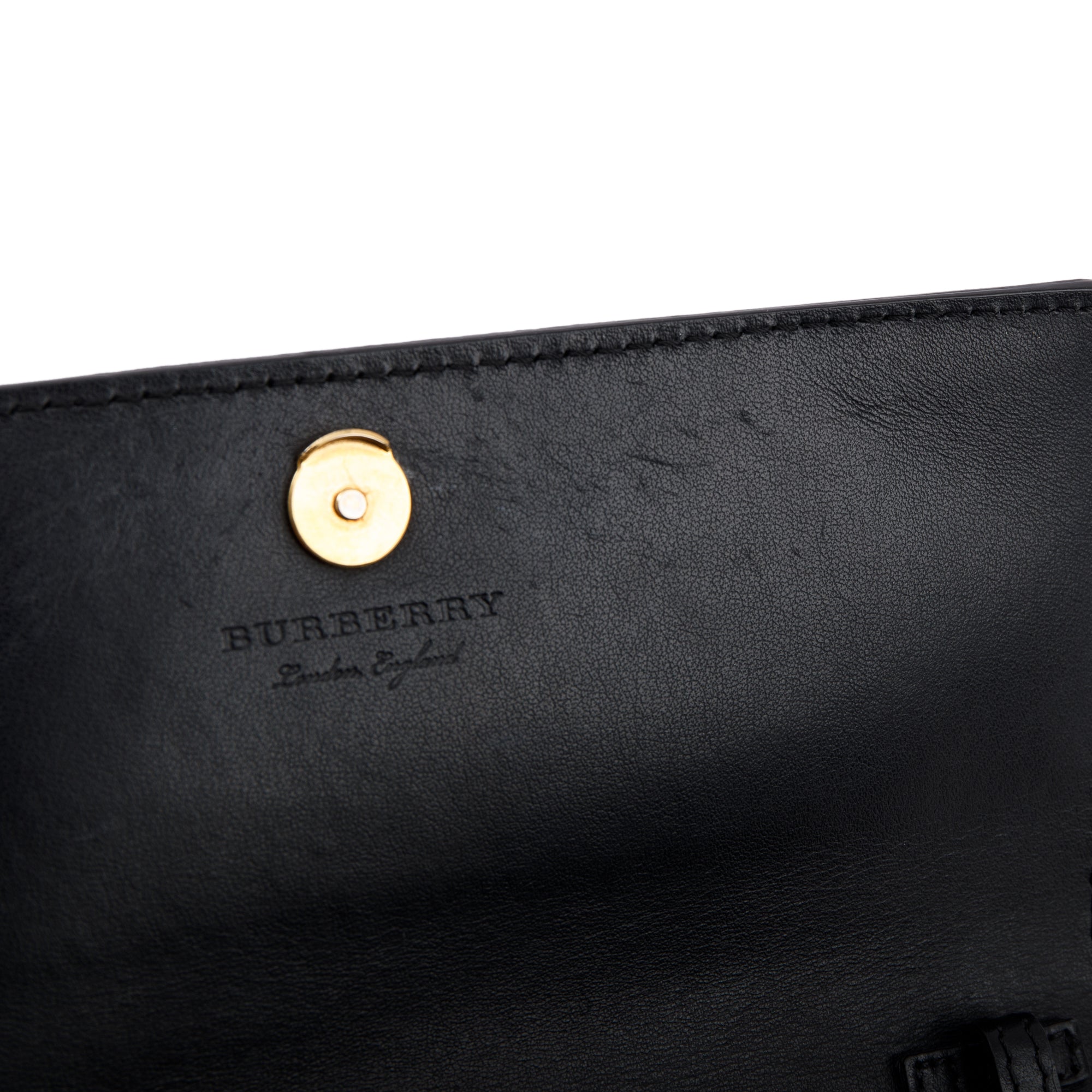 Burberry Black Leather Wallet on Chain