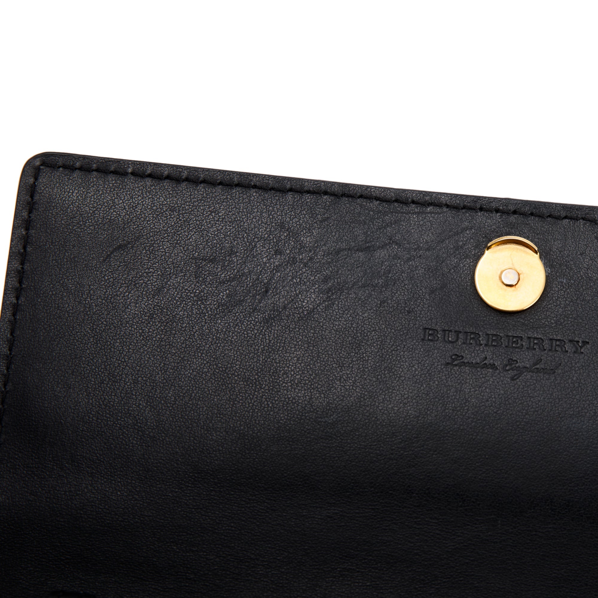 Burberry Black Leather Wallet on Chain
