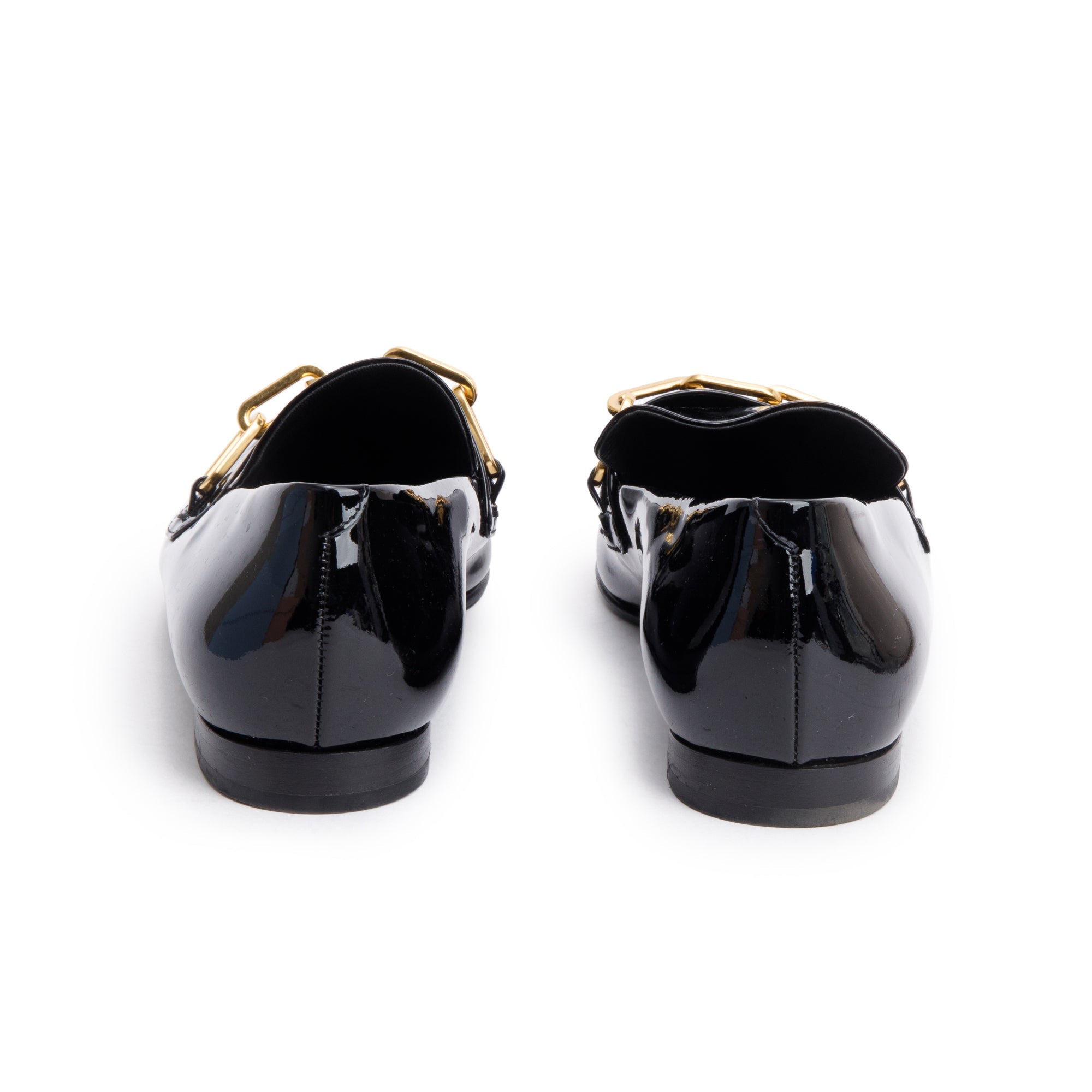 Burberry Black Patent Leather Chillcot Loafers, Size 38.5 w/ Box