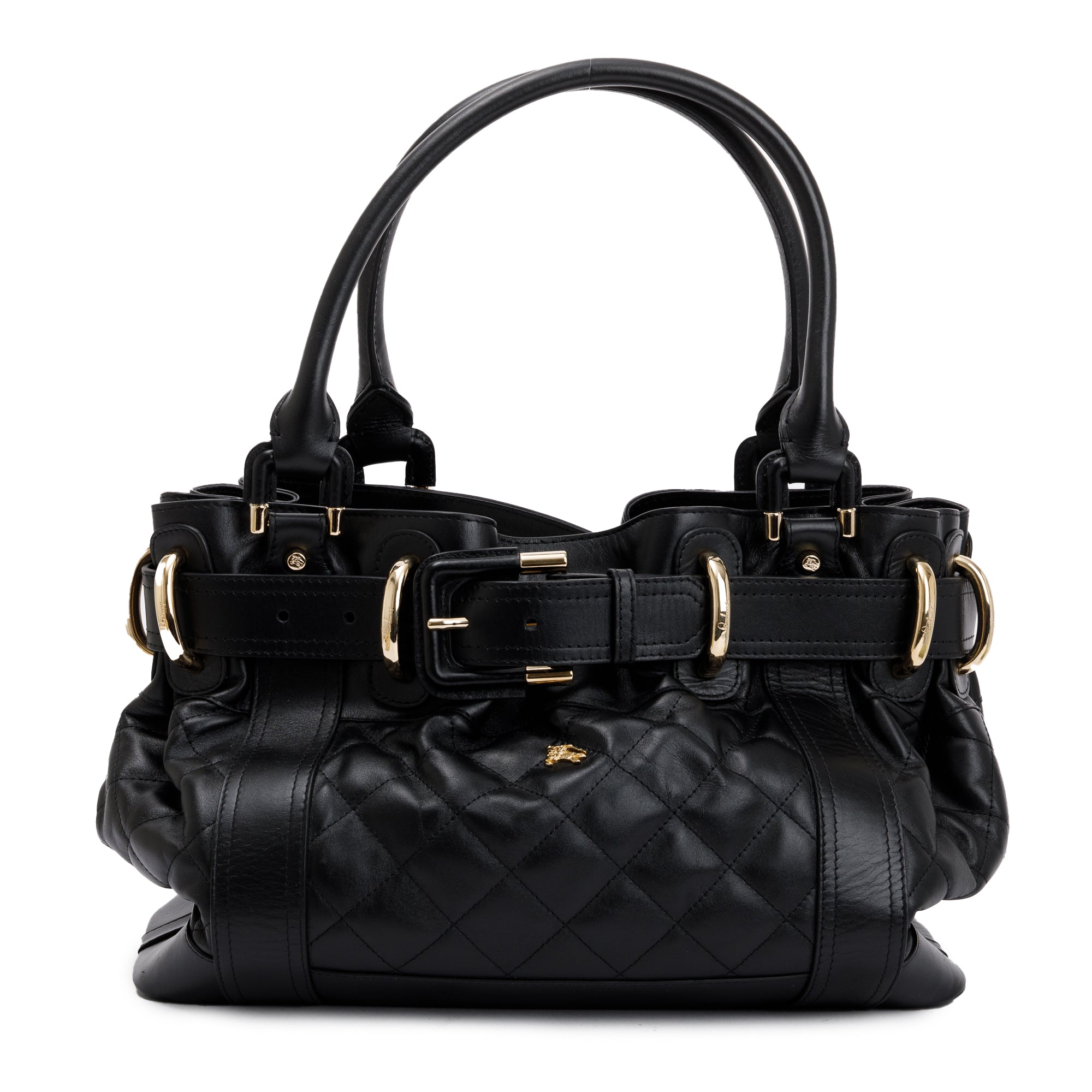 Burberry Black Quilted Calfskin Leather Beaton Bag