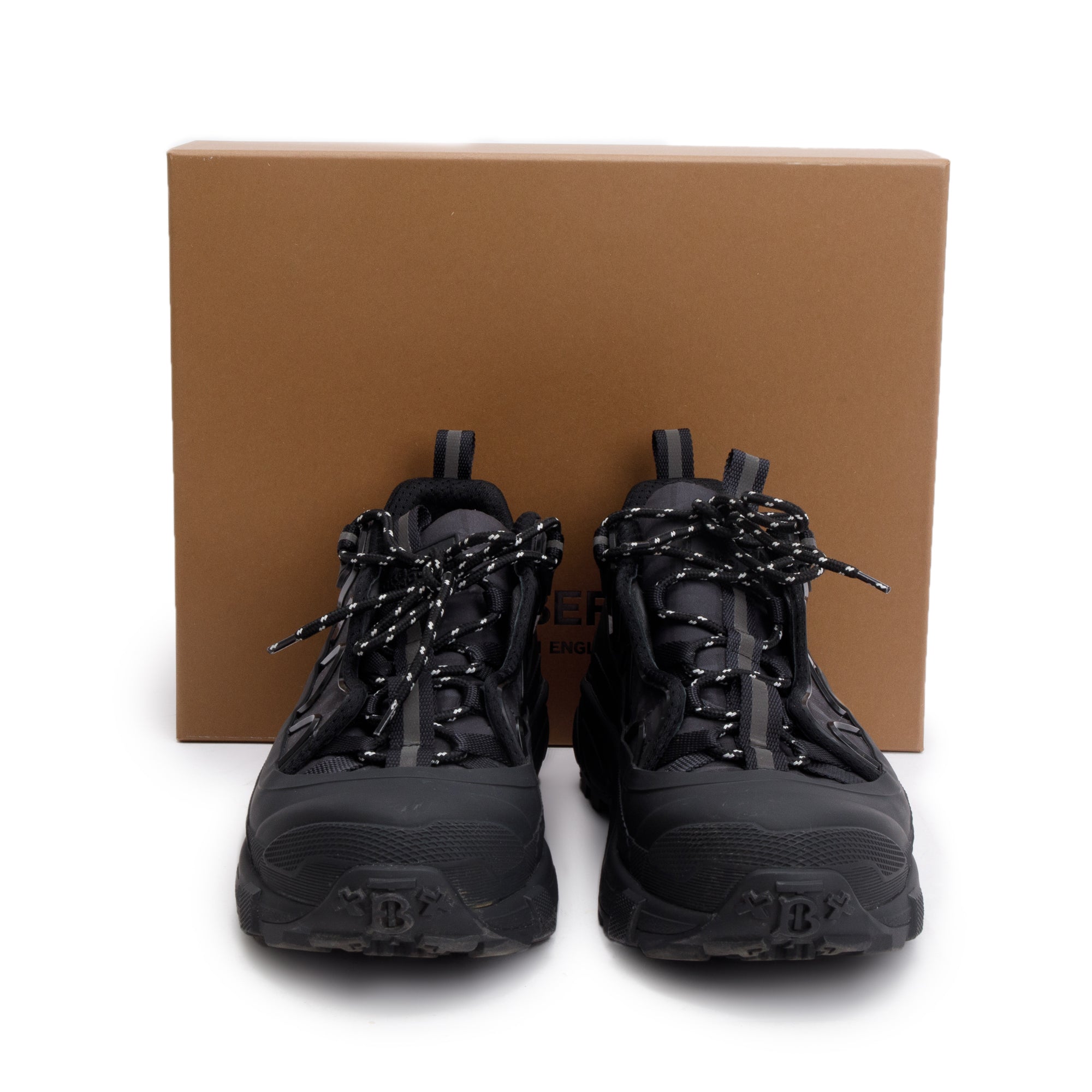 Burberry Black Rubber House Check Canvas Arthur Sneakers, Size 44 w/ Box