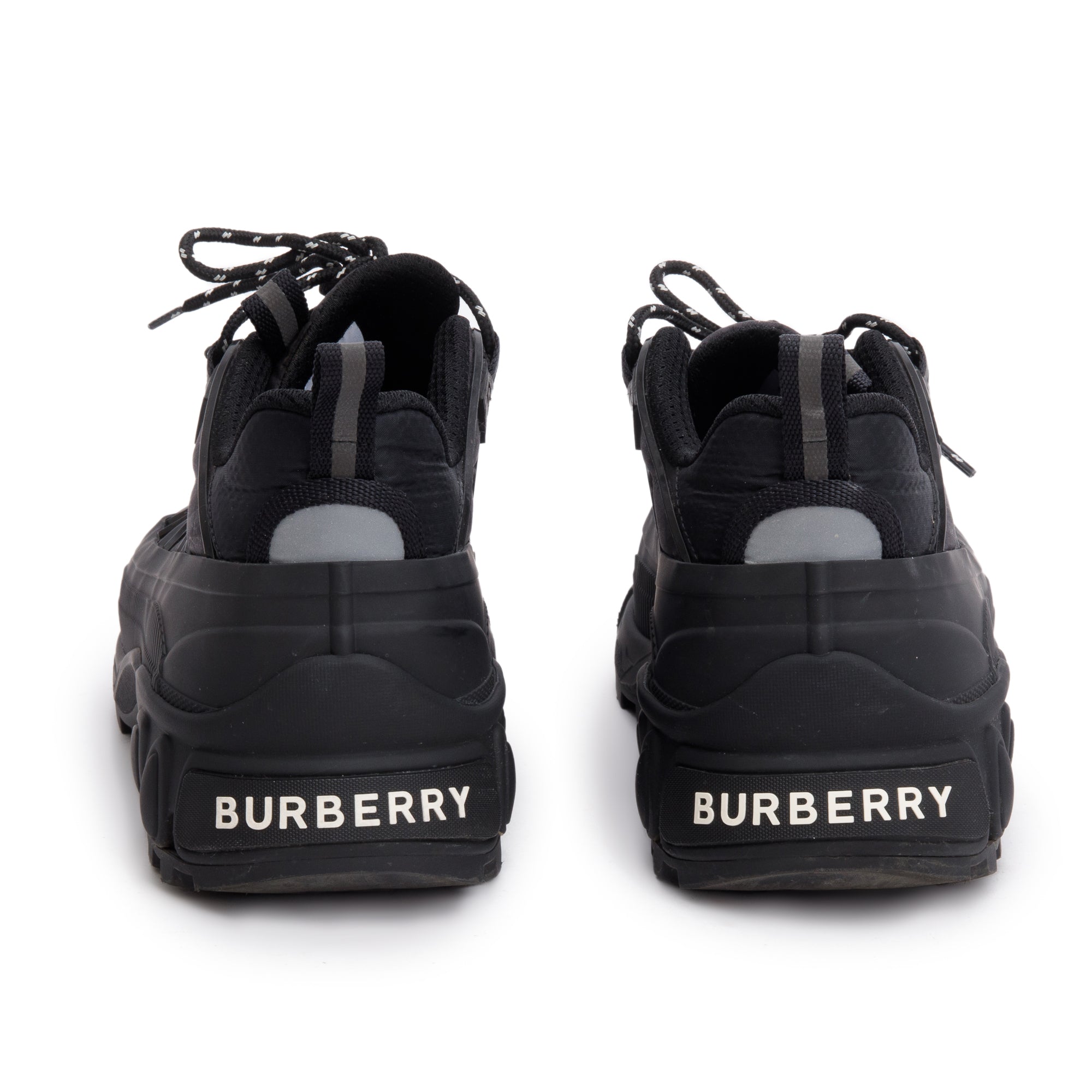 Burberry Black Rubber House Check Canvas Arthur Sneakers, Size 44 w/ Box