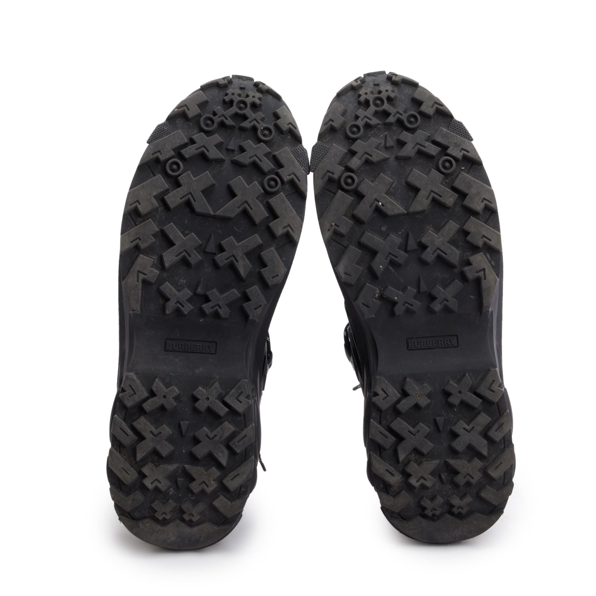 Burberry Black Rubber House Check Canvas Arthur Sneakers, Size 44 w/ Box