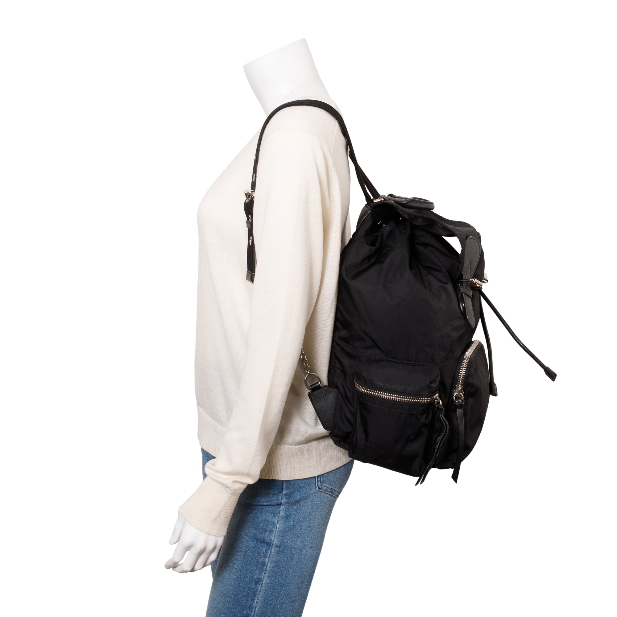 Burberry Black Technical Nylon Large Rucksack Backpack