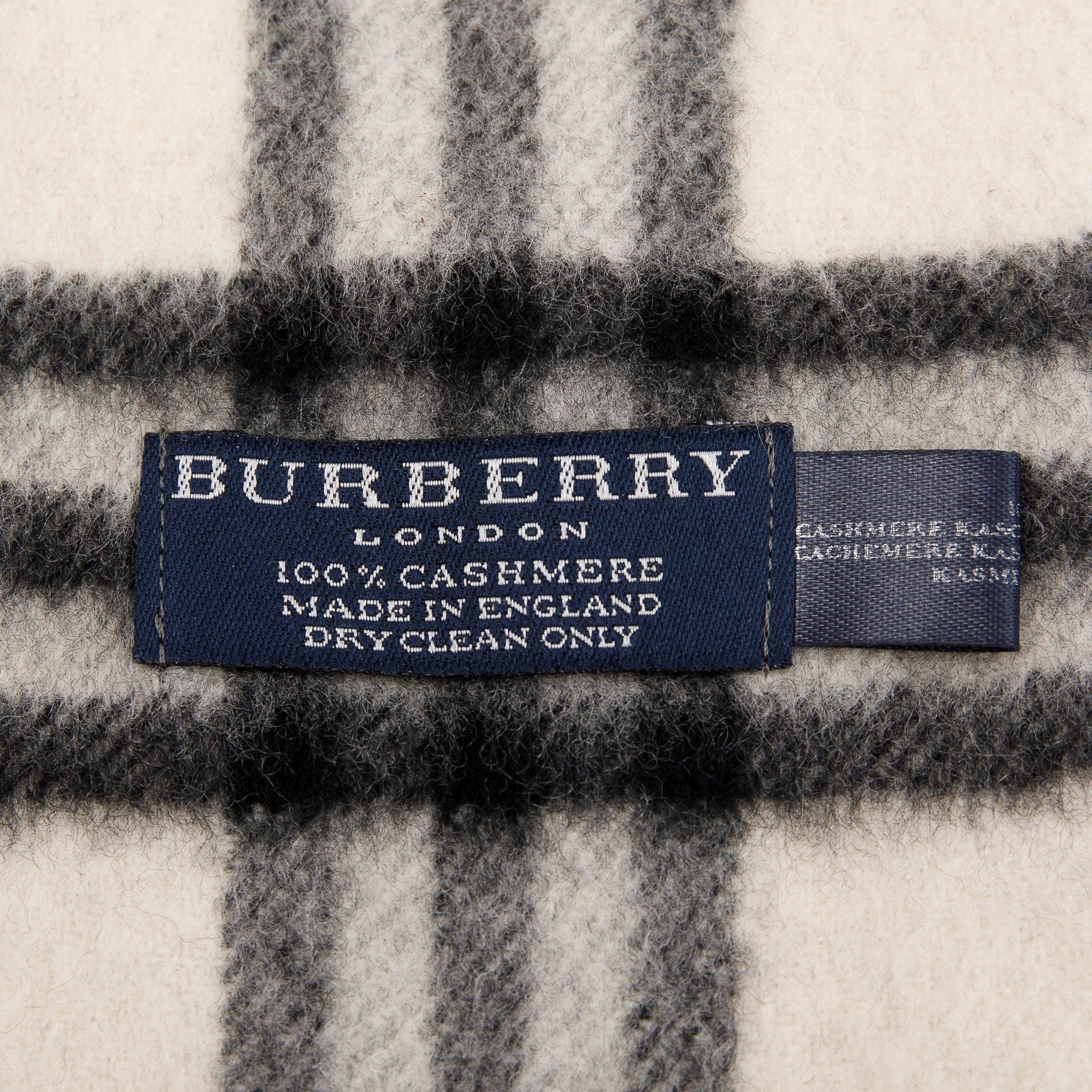 Burberry Black & White Cashmere Scarf