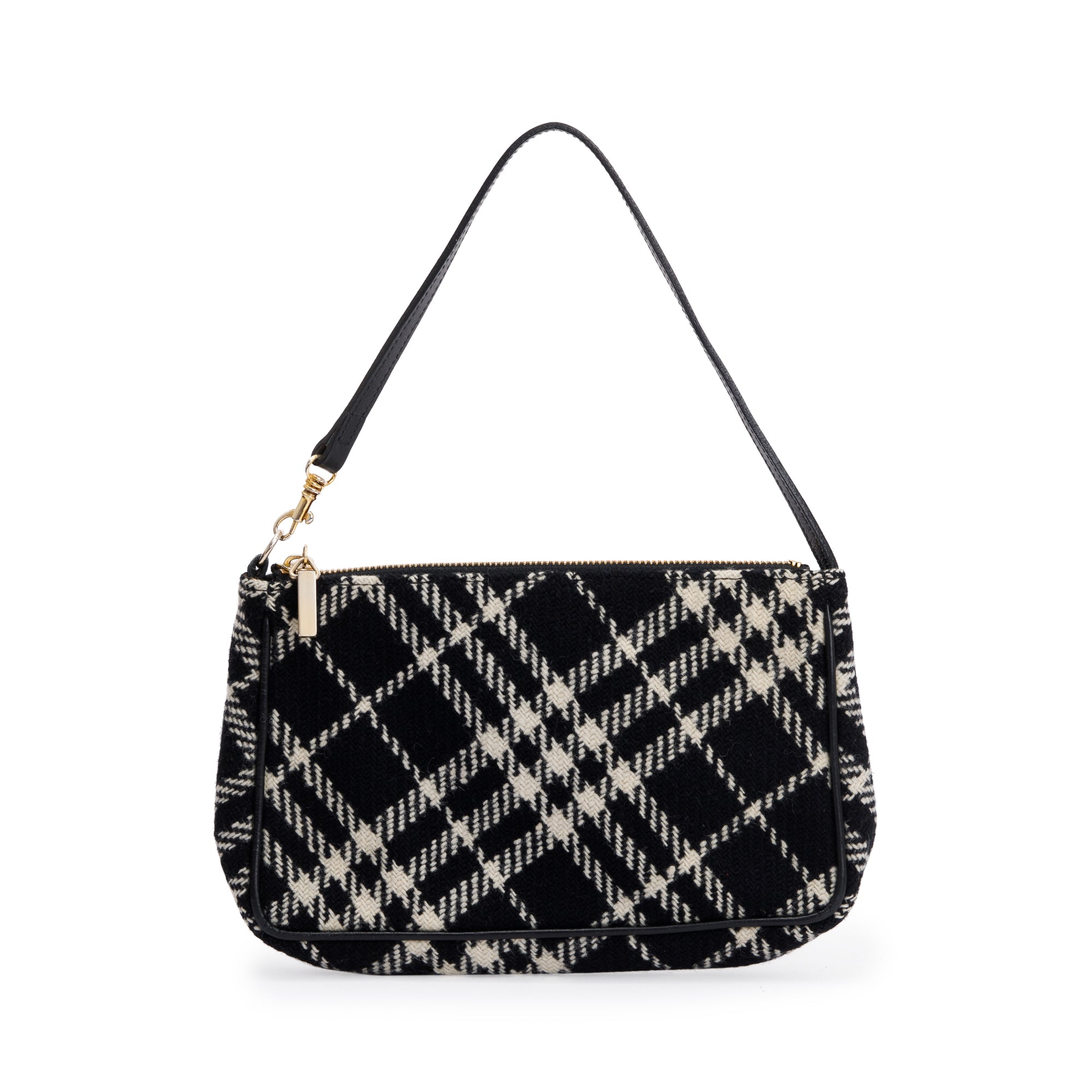 Burberry Black & White Check Wool Pochette