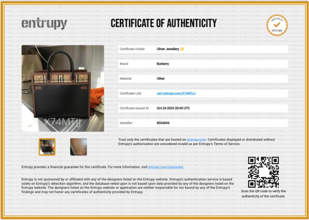 Burberry Black/Brown Calfskin Leather Vintage Check Trim Medium Two Handle Title Tote w/ Strap