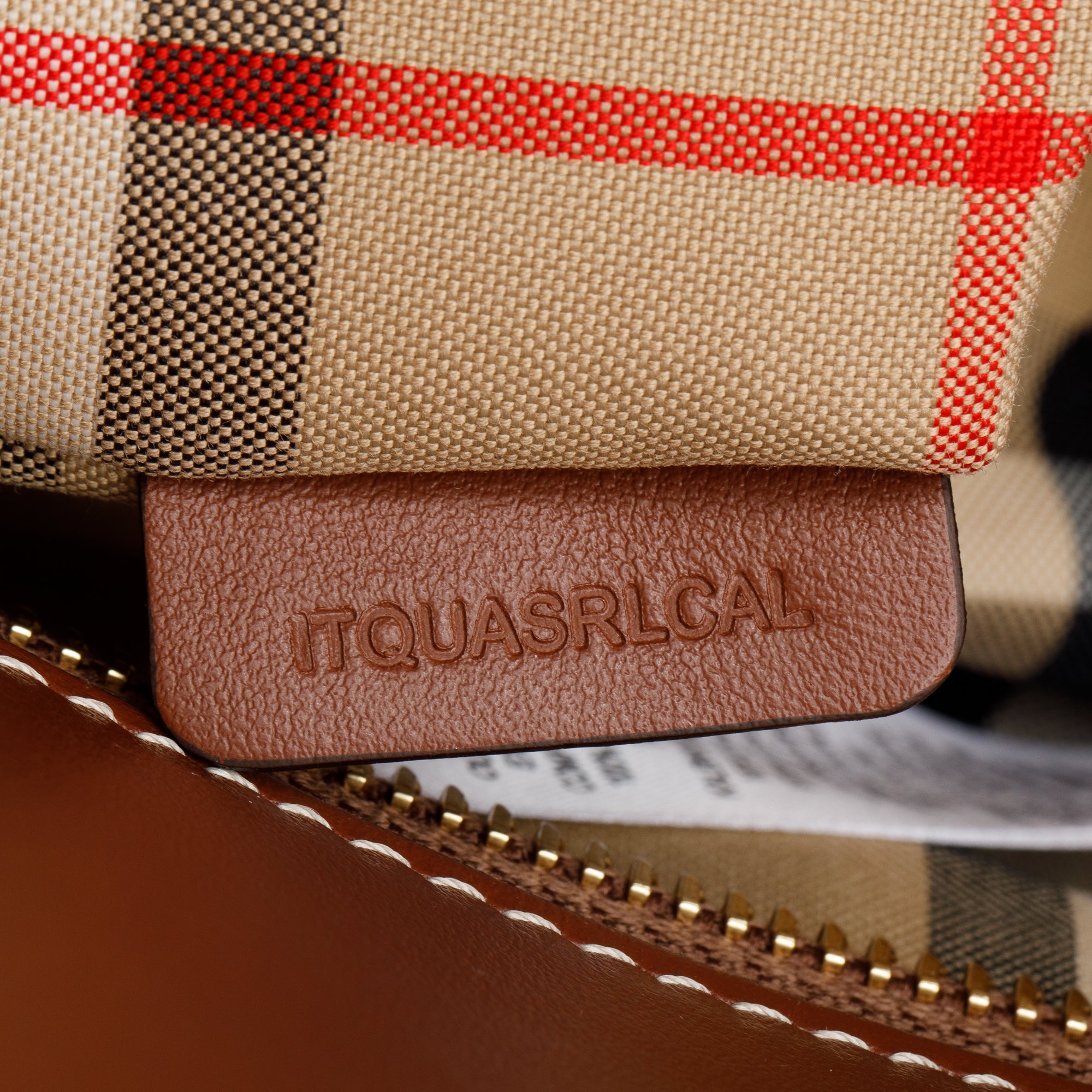 Burberry Black/Brown Calfskin Leather Vintage Check Trim Medium Two Handle Title Tote w/ Strap