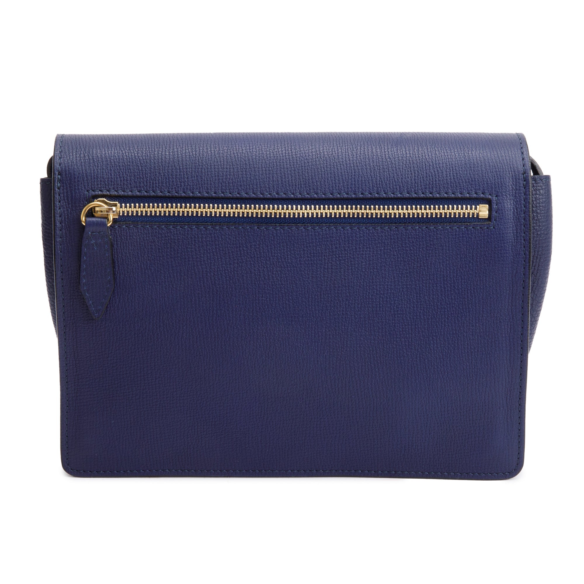 Burberry Blue Calfskin House Check Macken Crossbody Bag