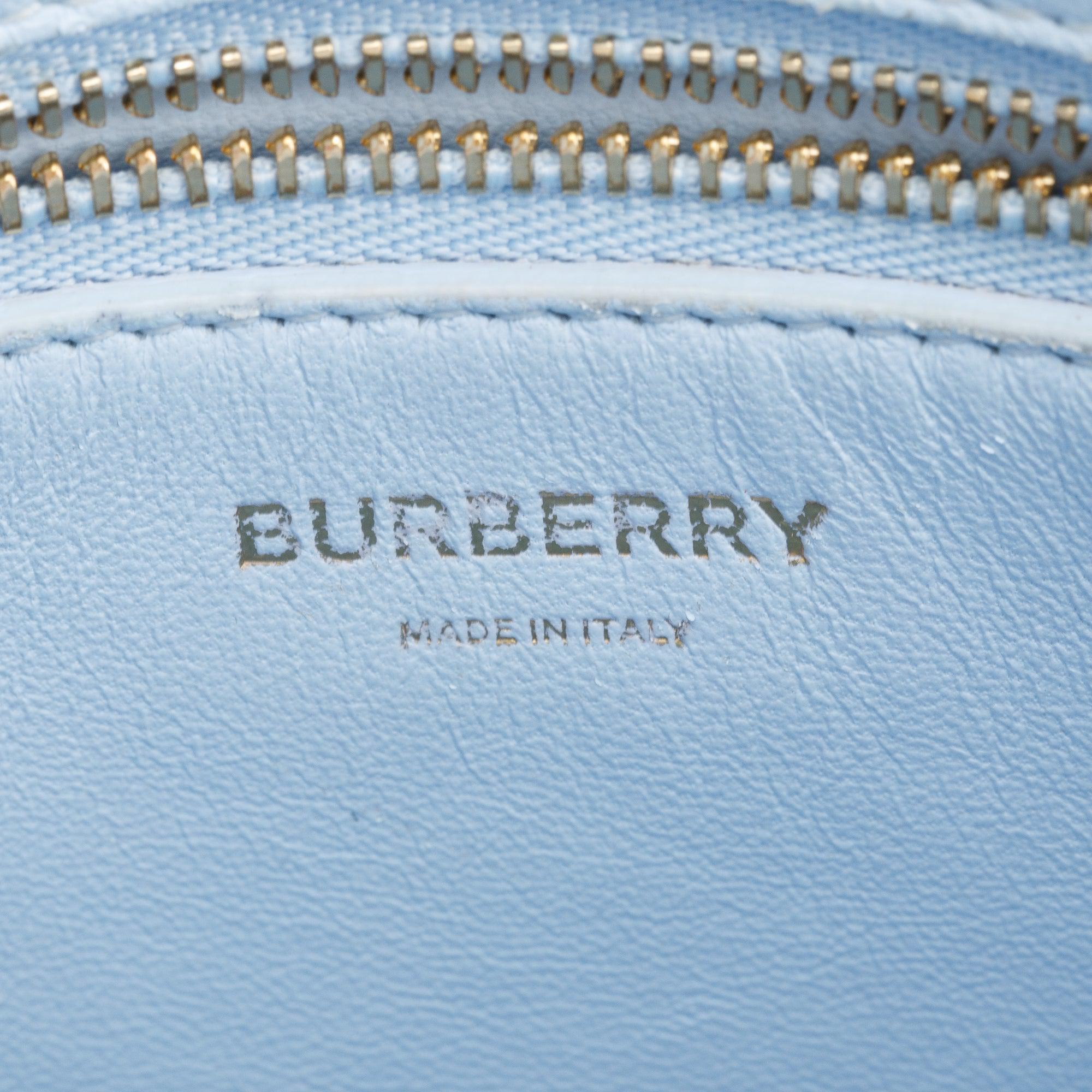 Burberry Blue Calfskin Leather Mini Pocket Bag w/ Strap & Box