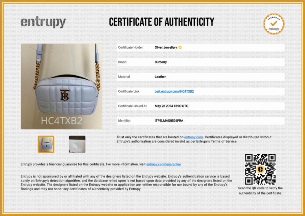 Burberry Blue Quilted Calfskin Leather TB Camera Crossbody Bag