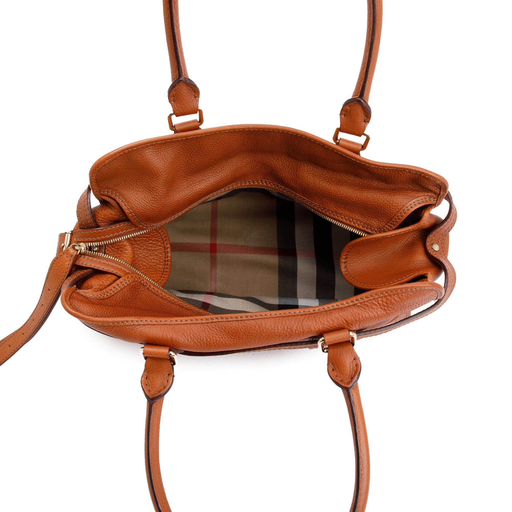 Burberry Brown Calfskin Leather Shoulder Bag