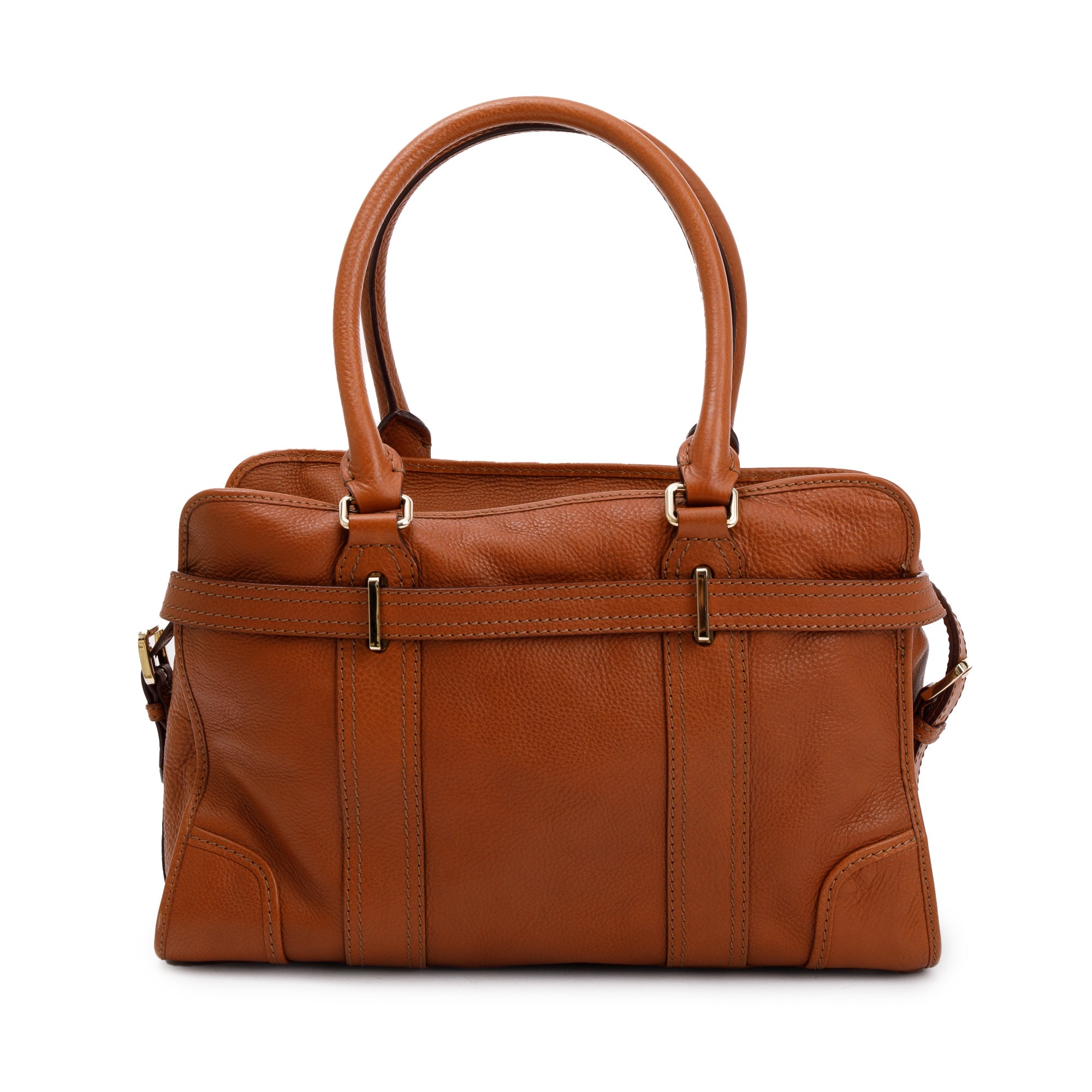 Burberry Brown Calfskin Leather Shoulder Bag