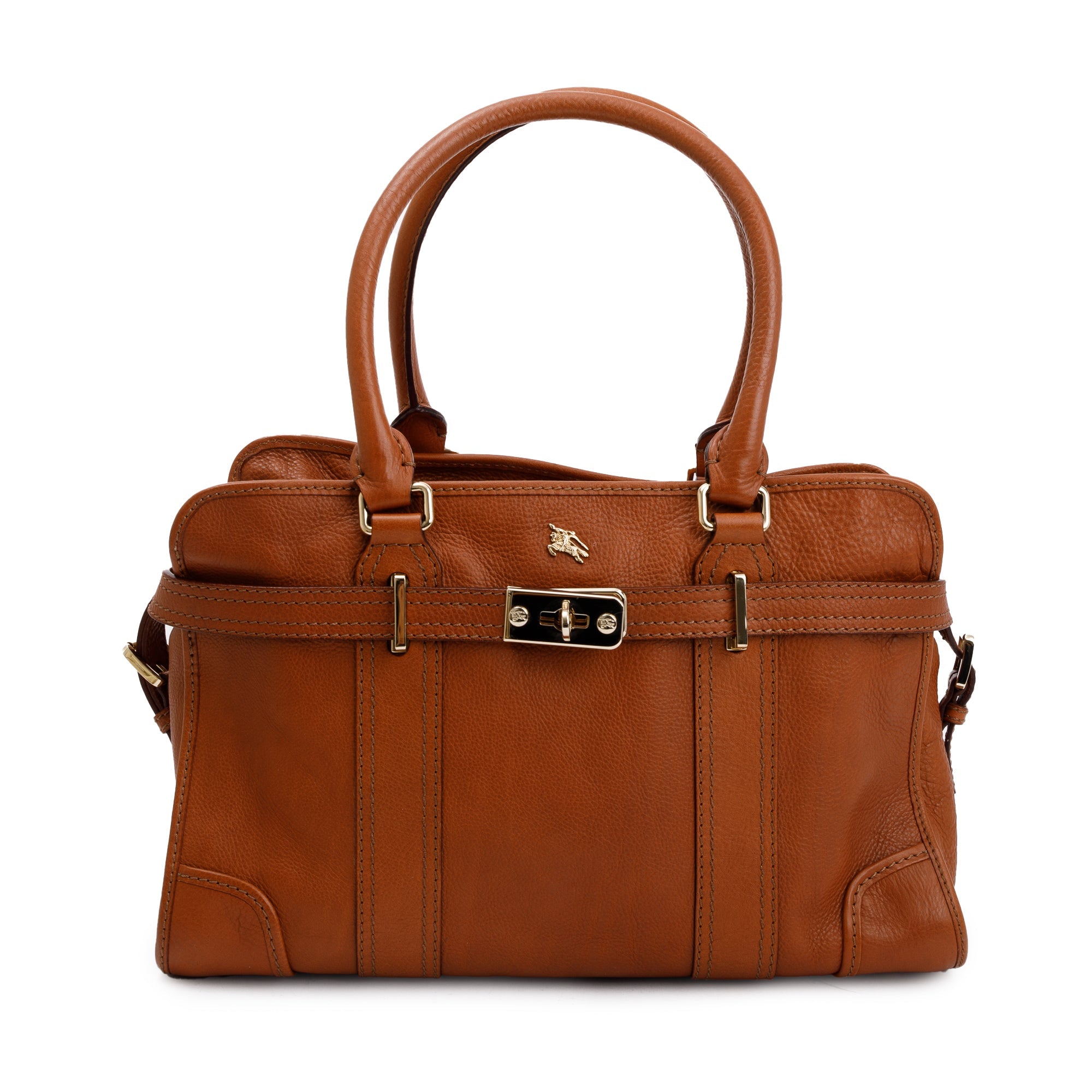 Burberry Brown Calfskin Leather Shoulder Bag