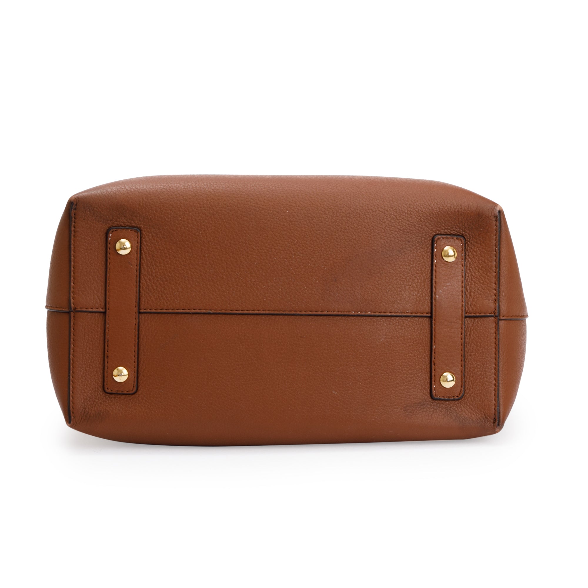 Burberry Brown Grained Calfskin Leather Medium Belt Tote Bag w/ Strap