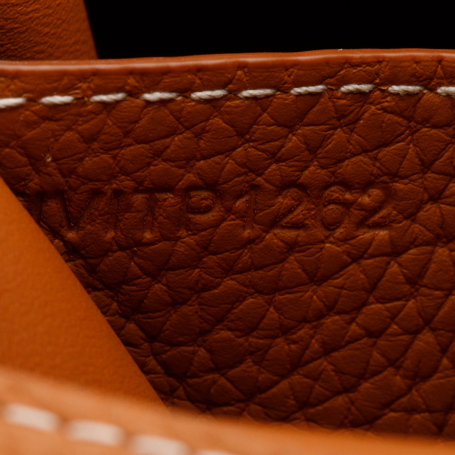 Burberry Brown Grained Leather Small TB Bucket Bag w/ Strap