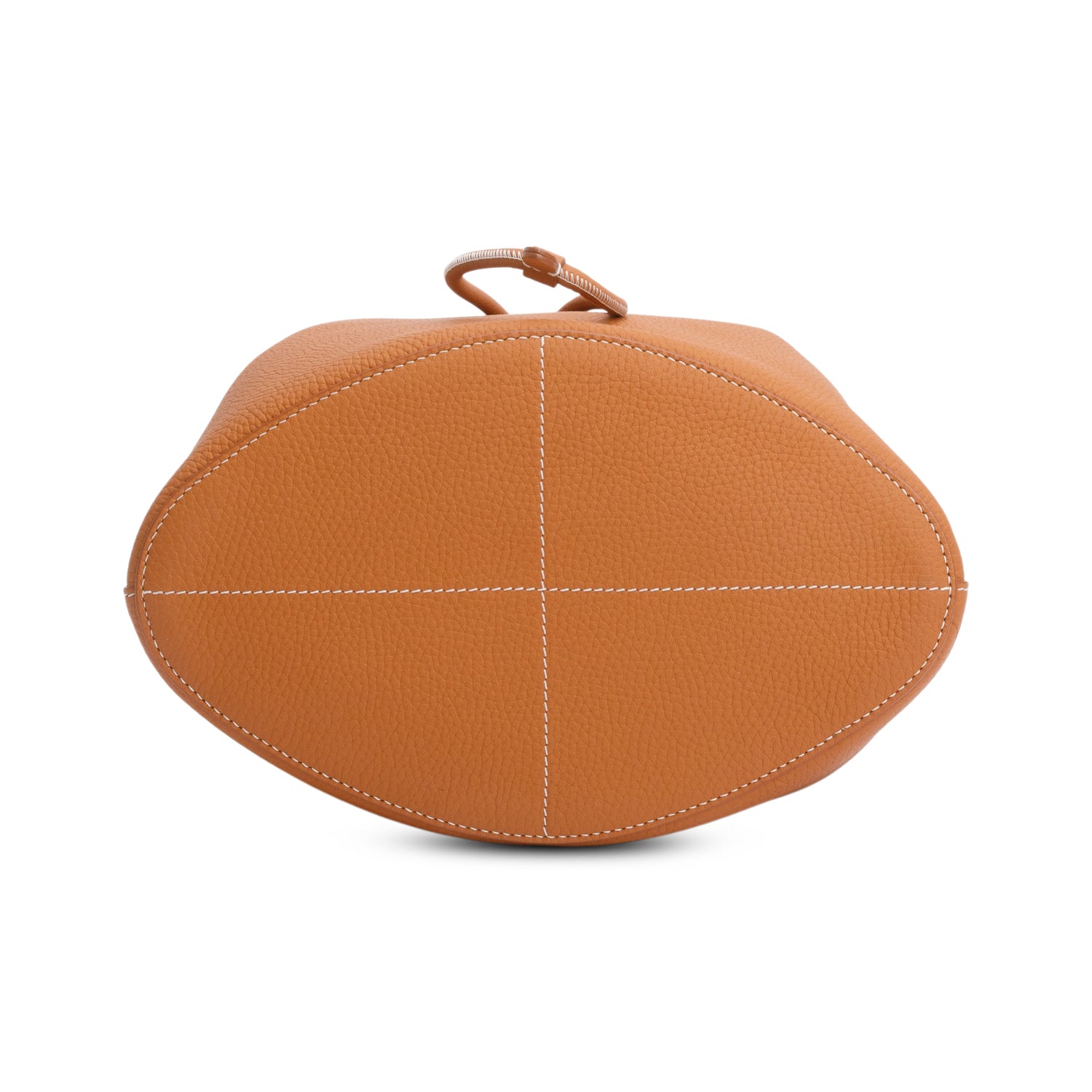 Burberry Brown Grained Leather Small TB Bucket Bag w/ Strap