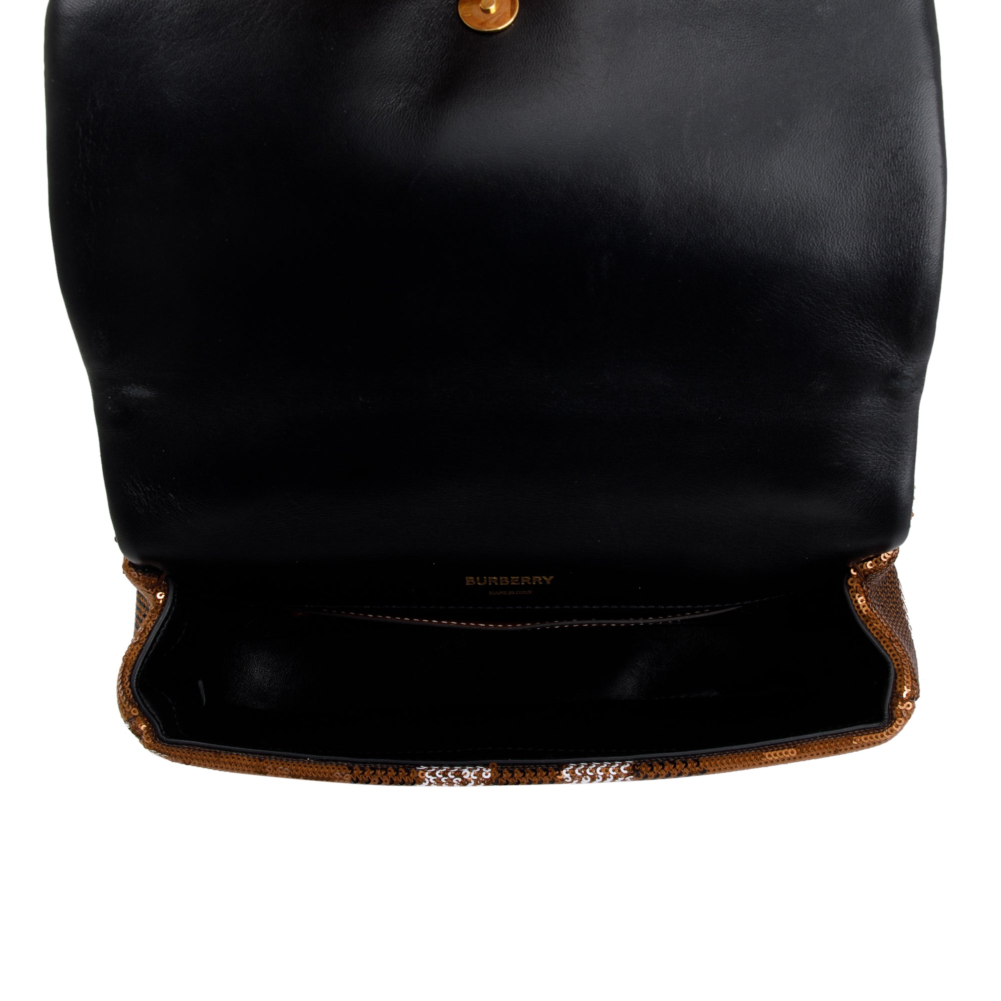 Burberry Brown Sequin Check Small Lola TB Shoulder Bag