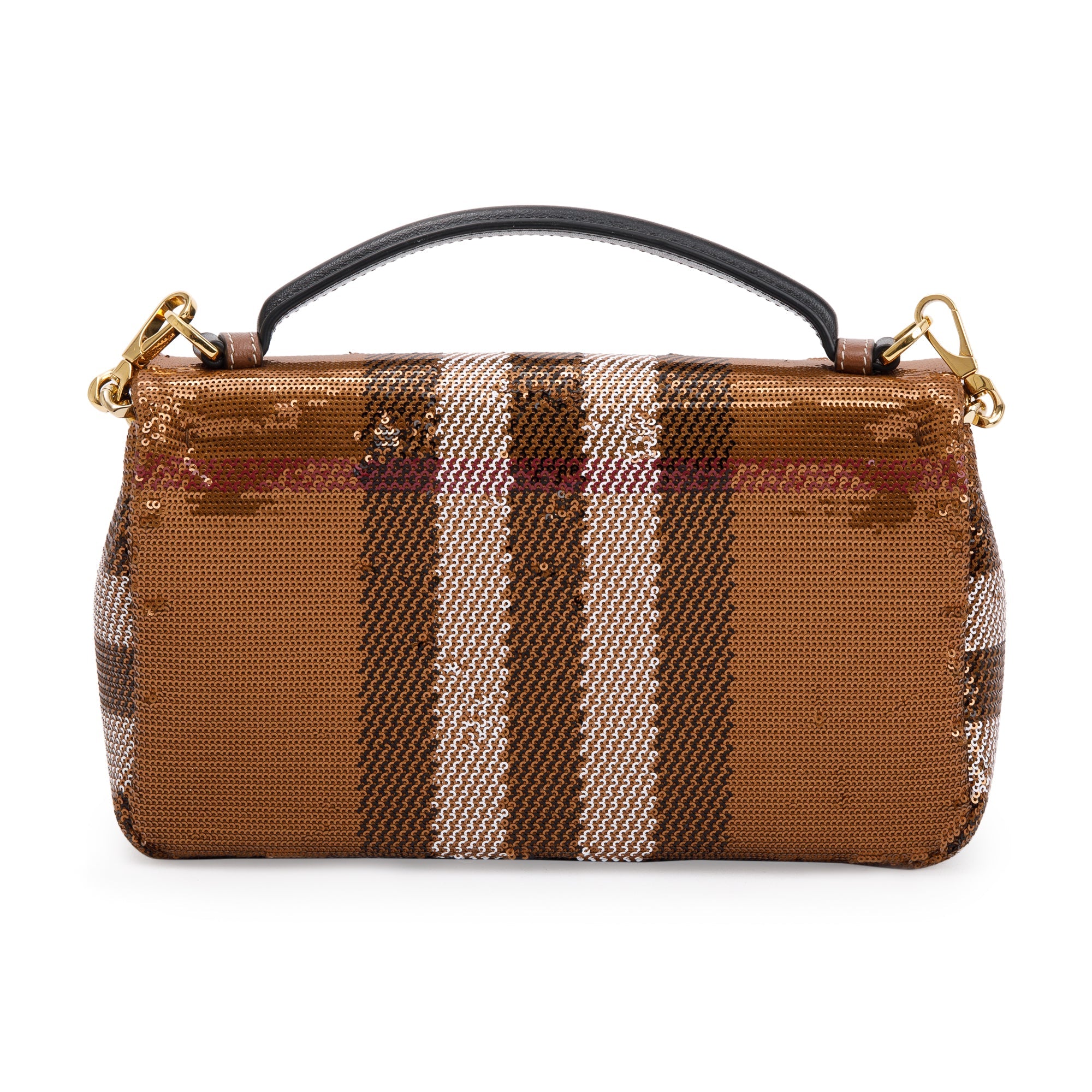 Burberry Brown Sequin Check Small Lola TB Shoulder Bag