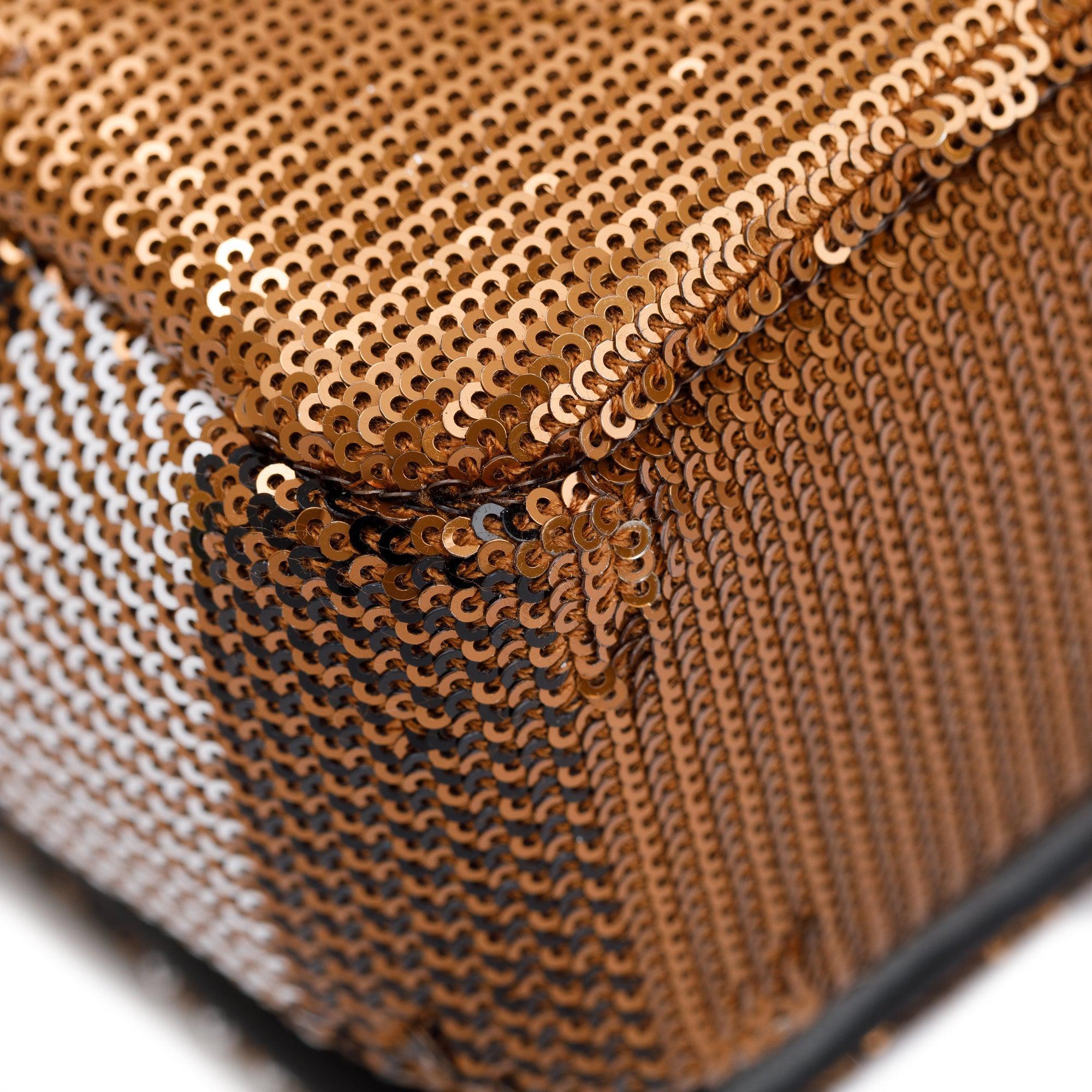 Burberry Brown Sequin Check Small Lola TB Shoulder Bag