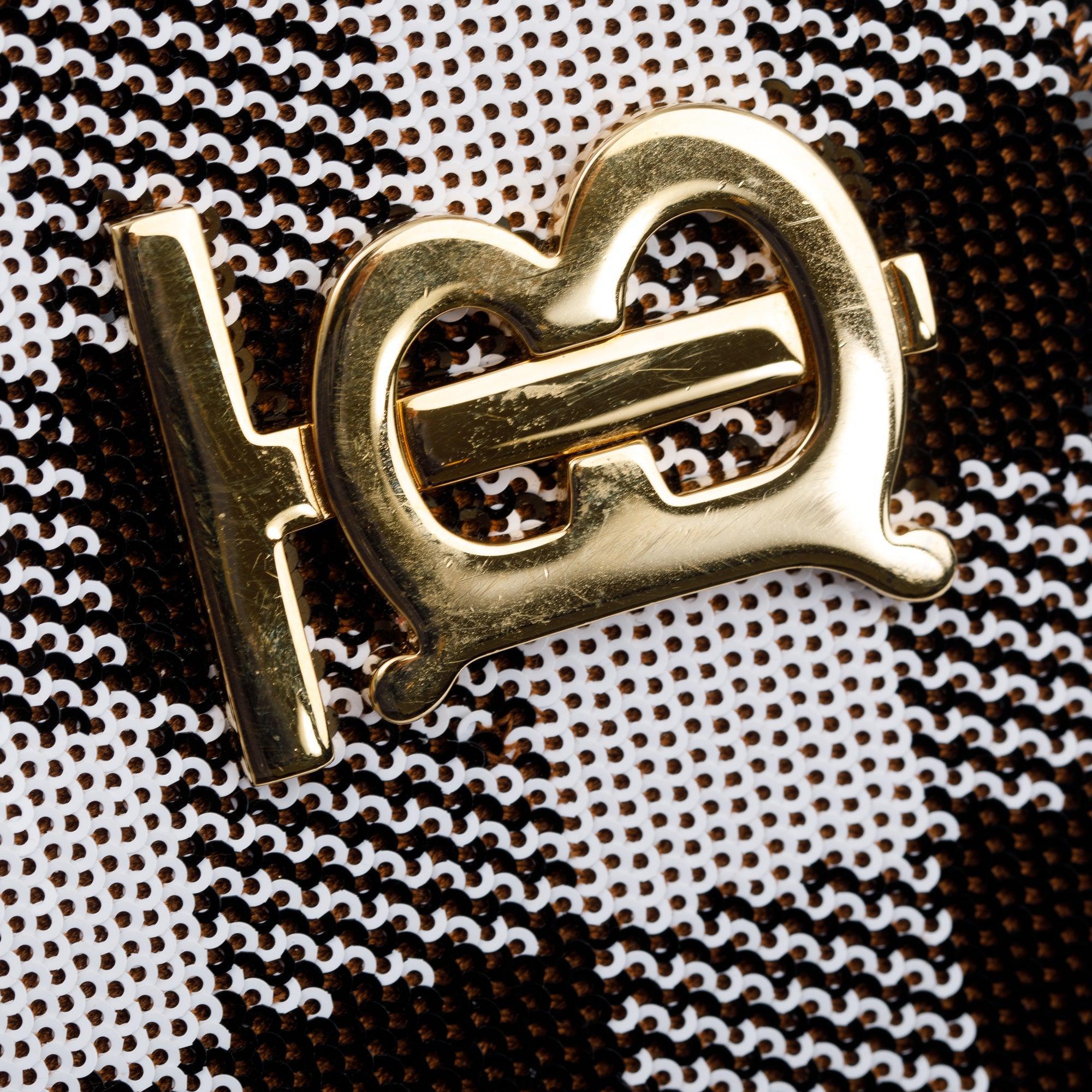 Burberry Brown Sequin Check Small Lola TB Shoulder Bag