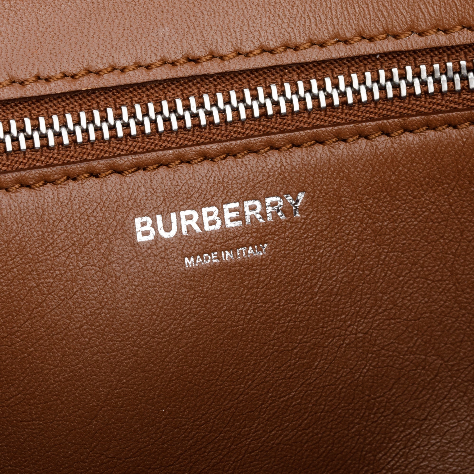 Burberry Brown Smooth Calfskin Leather Medium TB Shoulder Bag